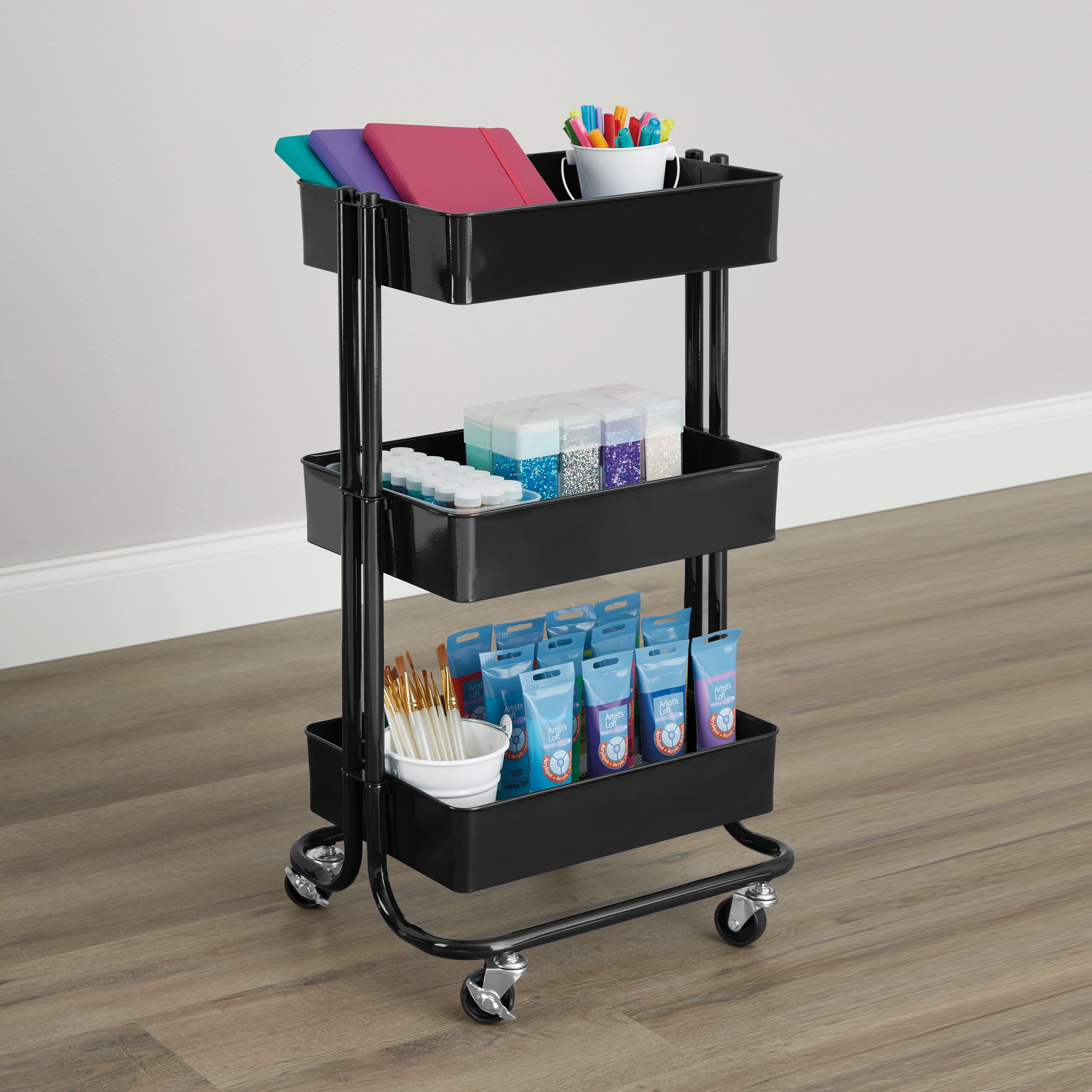 Lexington 3 Tier Rolling Cart By Simply Tidy Michaels Lexington 3 Tier Rolling Cart By Simply Tidy Michaels