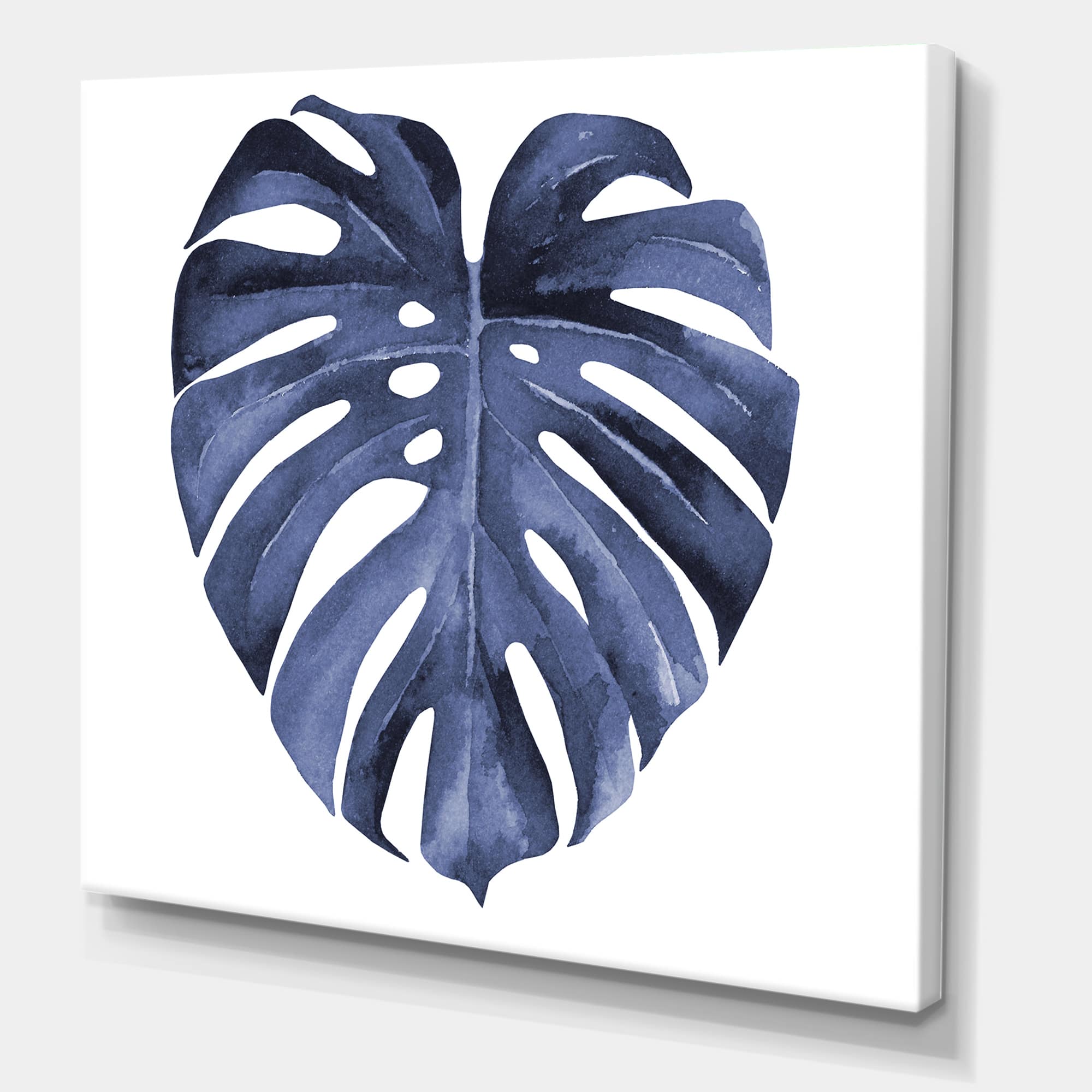Designart - Tropical Blue Watercolour Leaves III