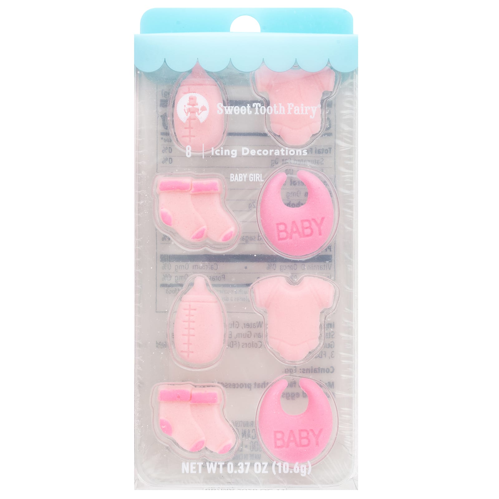 Sweet Tooth Fairy® Pink Baby Girl Icing Decorations, 8ct.