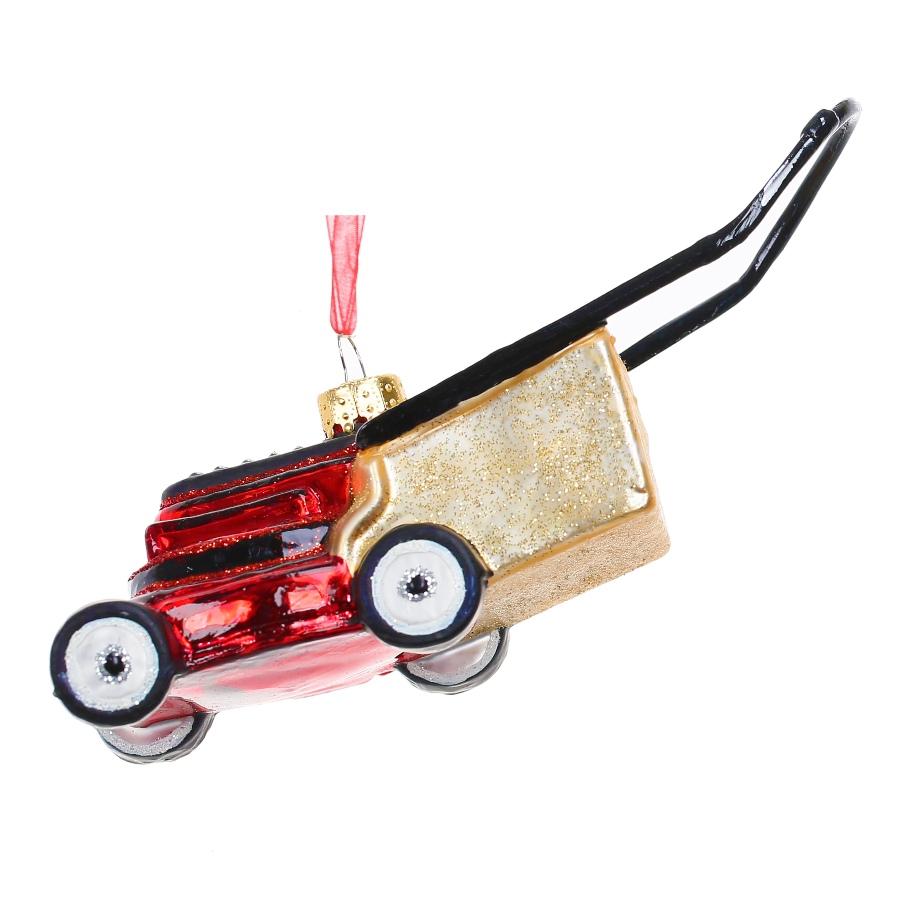 5.75&#x22; Red Lawn Mower Glass Ornament by Ashland&#xAE;