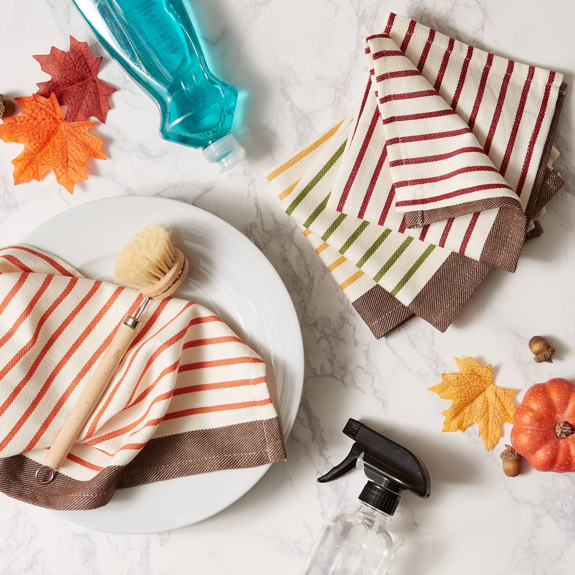 DII&#xAE; Harvest Prep Stripe Woven Dishtowel Set