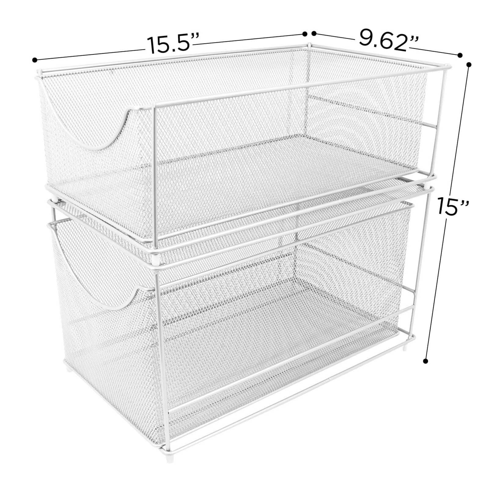 Sorbus 2-Tier Sliding Mesh Basket Drawer