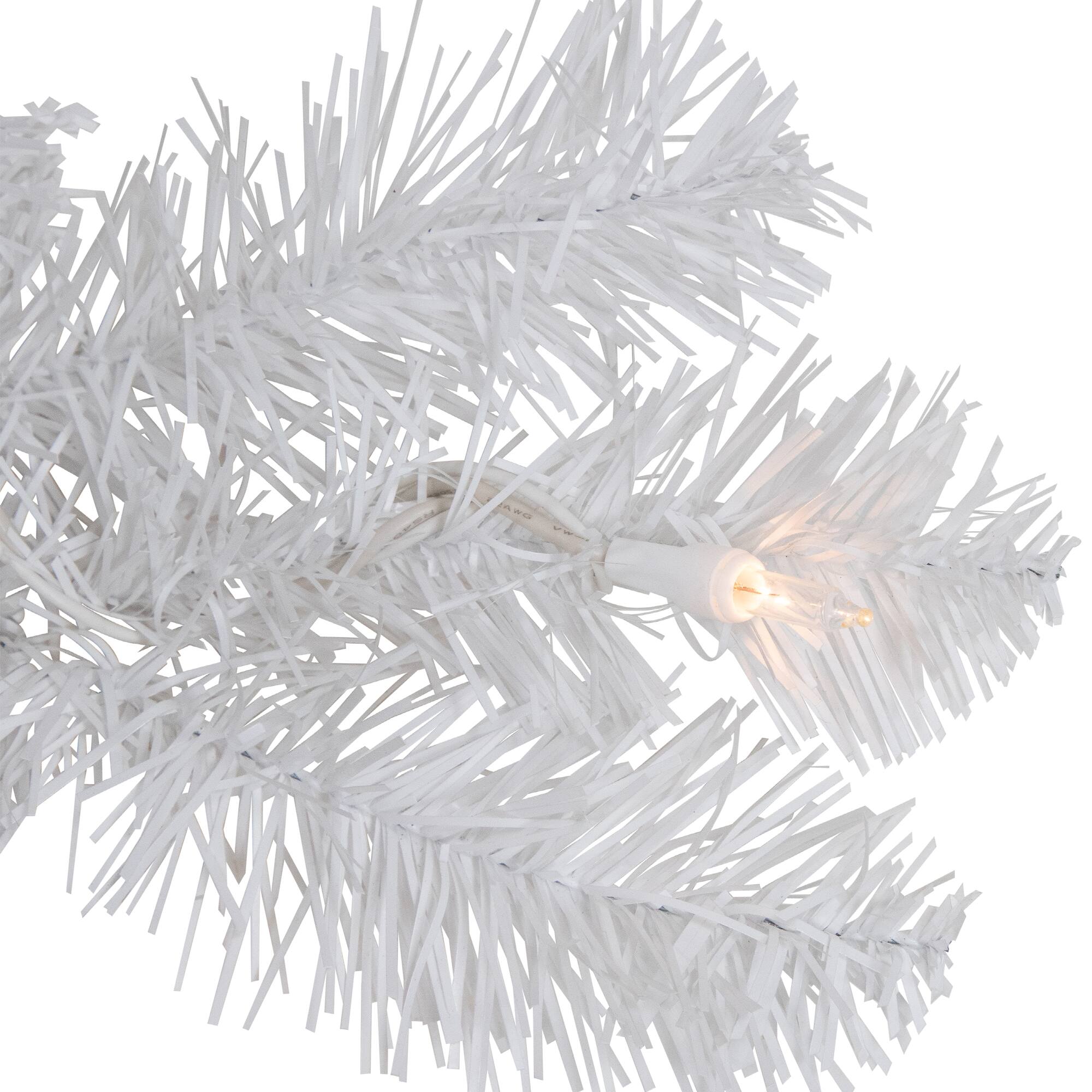 24&#x22; Pre-Lit White Artificial Christmas Pine Wreath