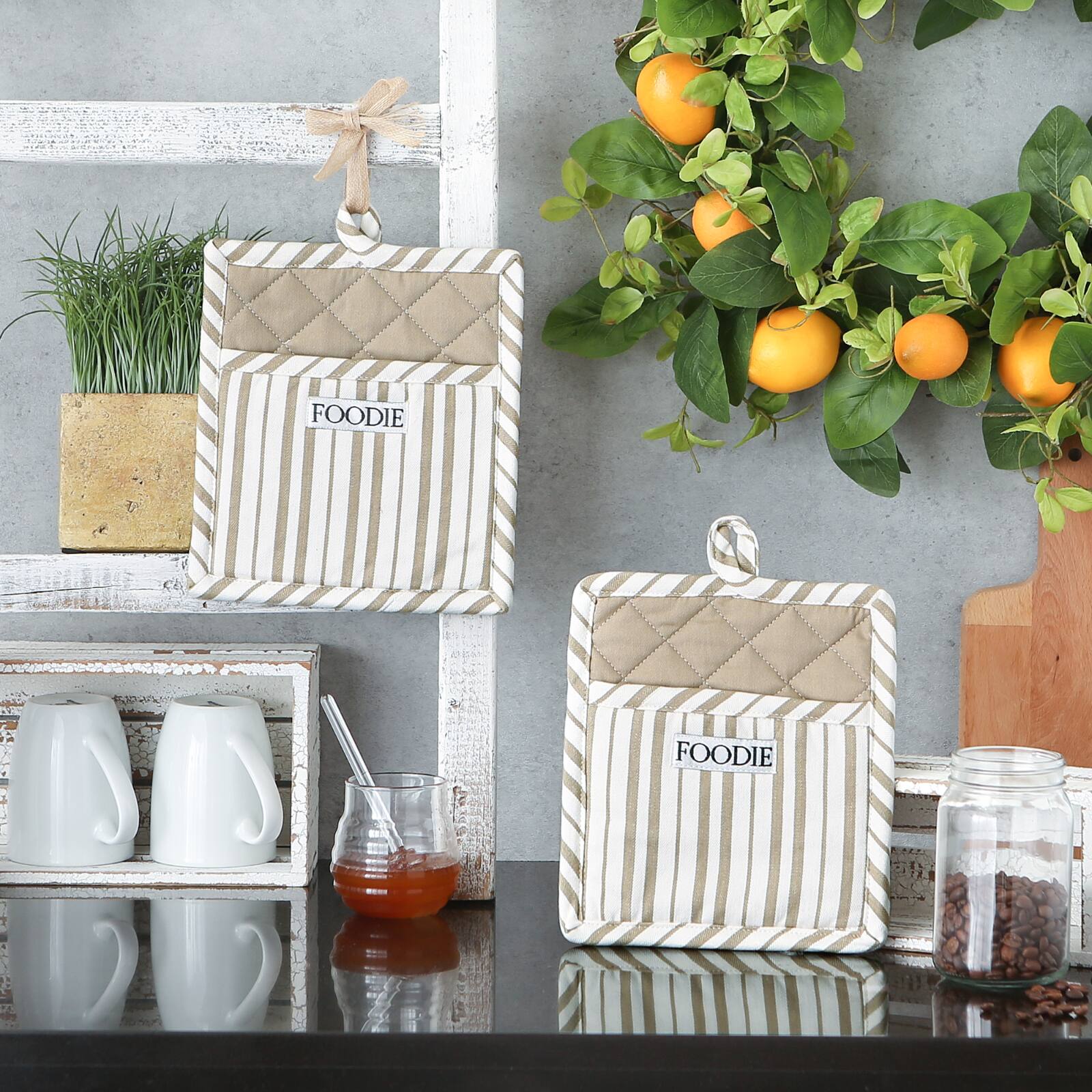 Mushroom Foodie Gourmet Chef Potholder Set