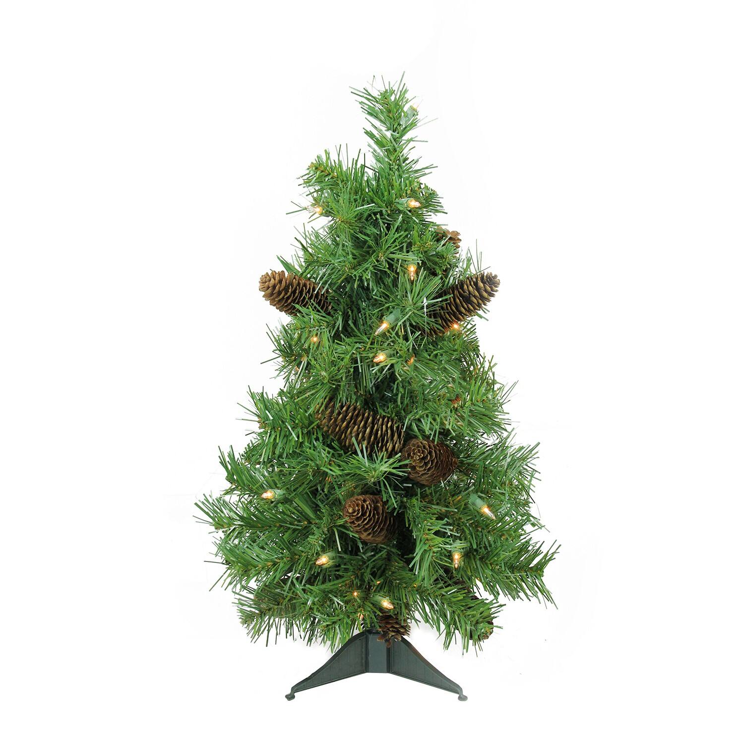 2ft. Pre-Lit Full Dakota Pine Artificial Christmas Tree, Clear Dura-Lit® Lights