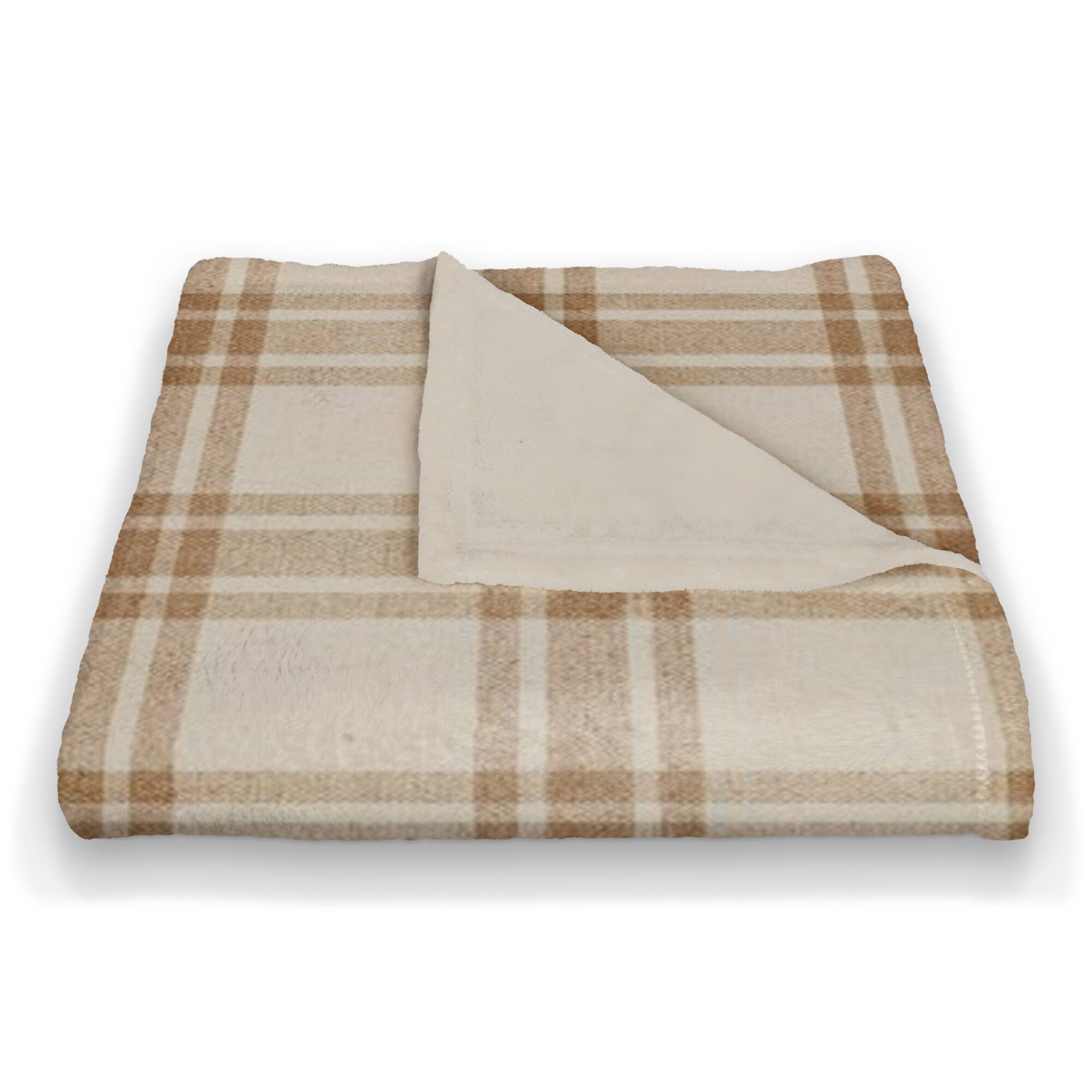 Orange Plaid Coral Fleece Blanket
