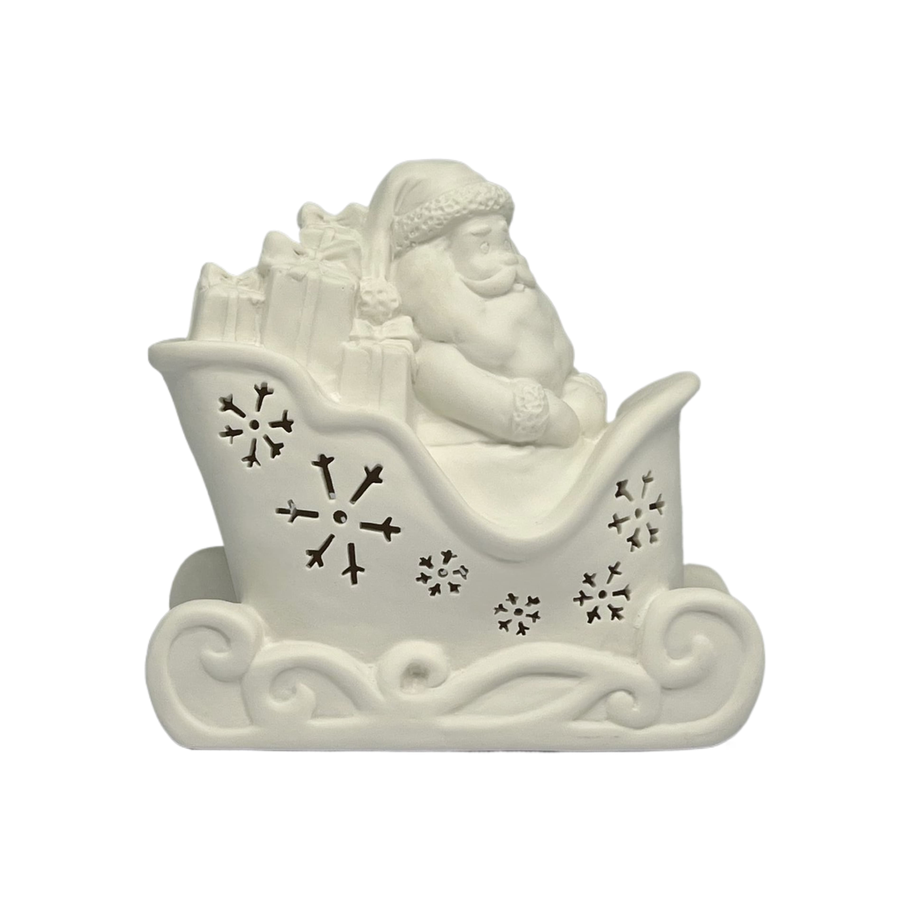 7.5" LED DIY Ceramic Santa's Sleigh Décor by Make Market®