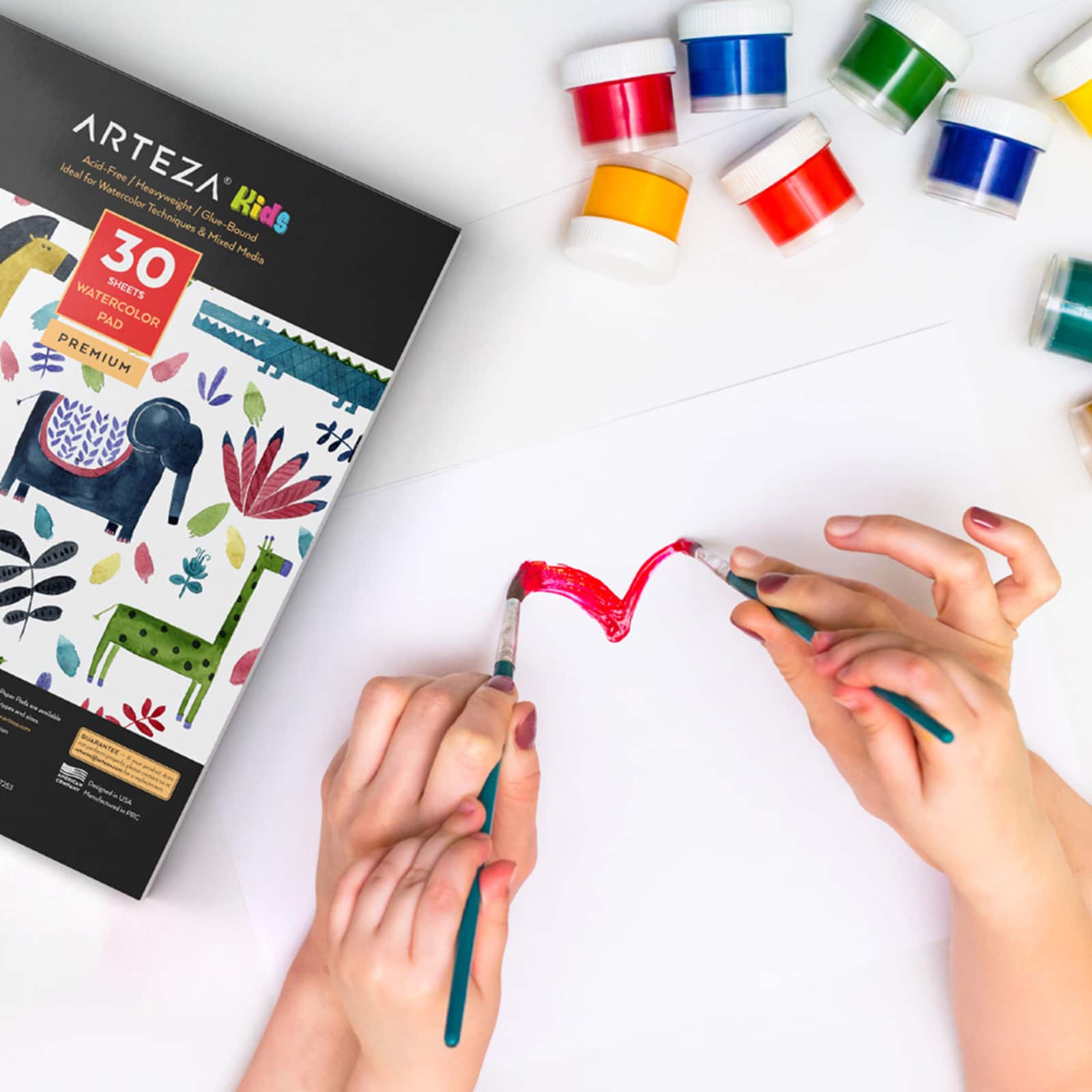 Arteza&#xAE; Kids 2 Pack Premium Watercolor Paper Pad, 9&#x22; x 12&#x22;
