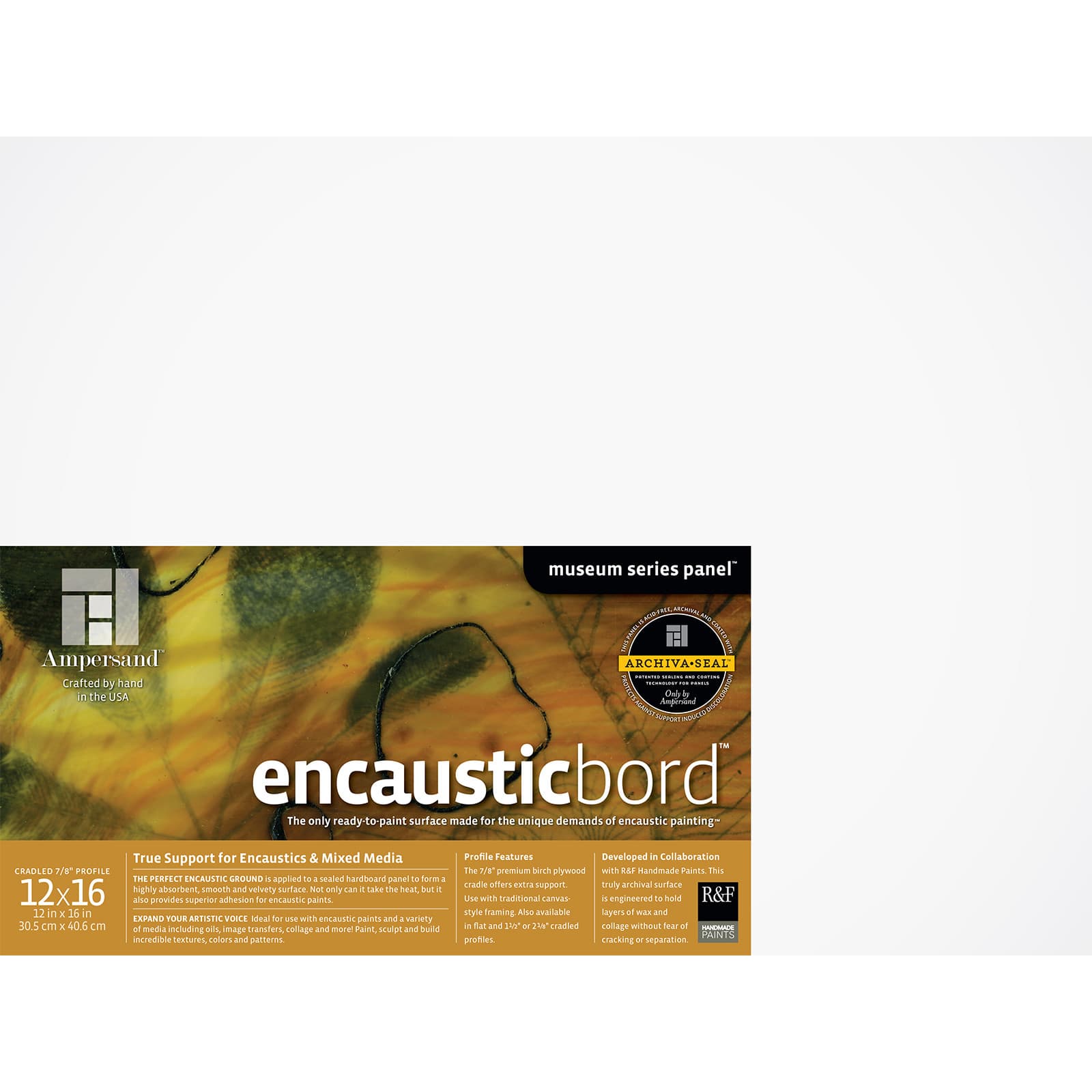 Ampersand™ Encausticbord™ Cradled 7/8" Panel Wood & Hardboard Panels