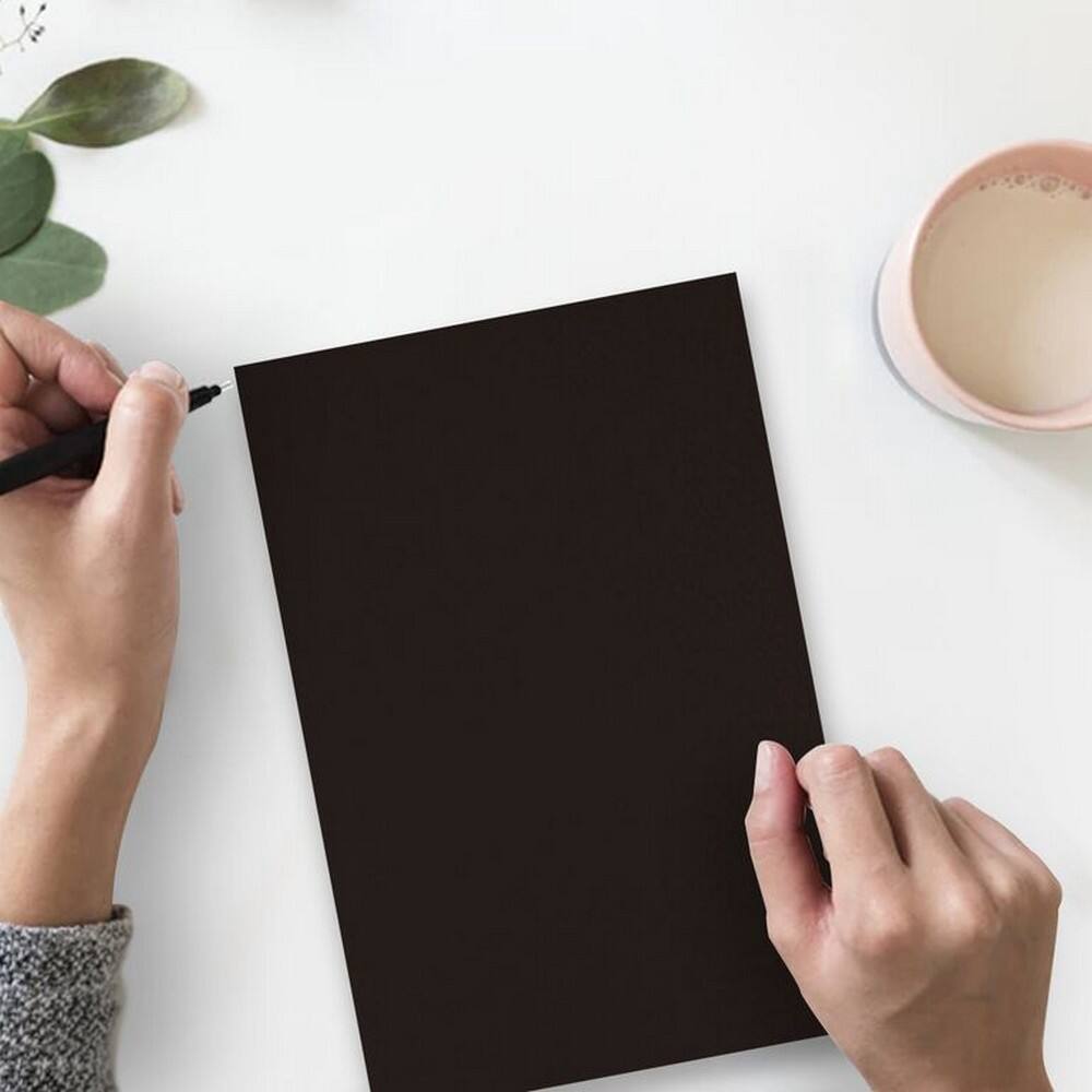 JAM Paper Matte Black Linen 8.5" x 11" 80lb. Cardstock, 250 Sheets