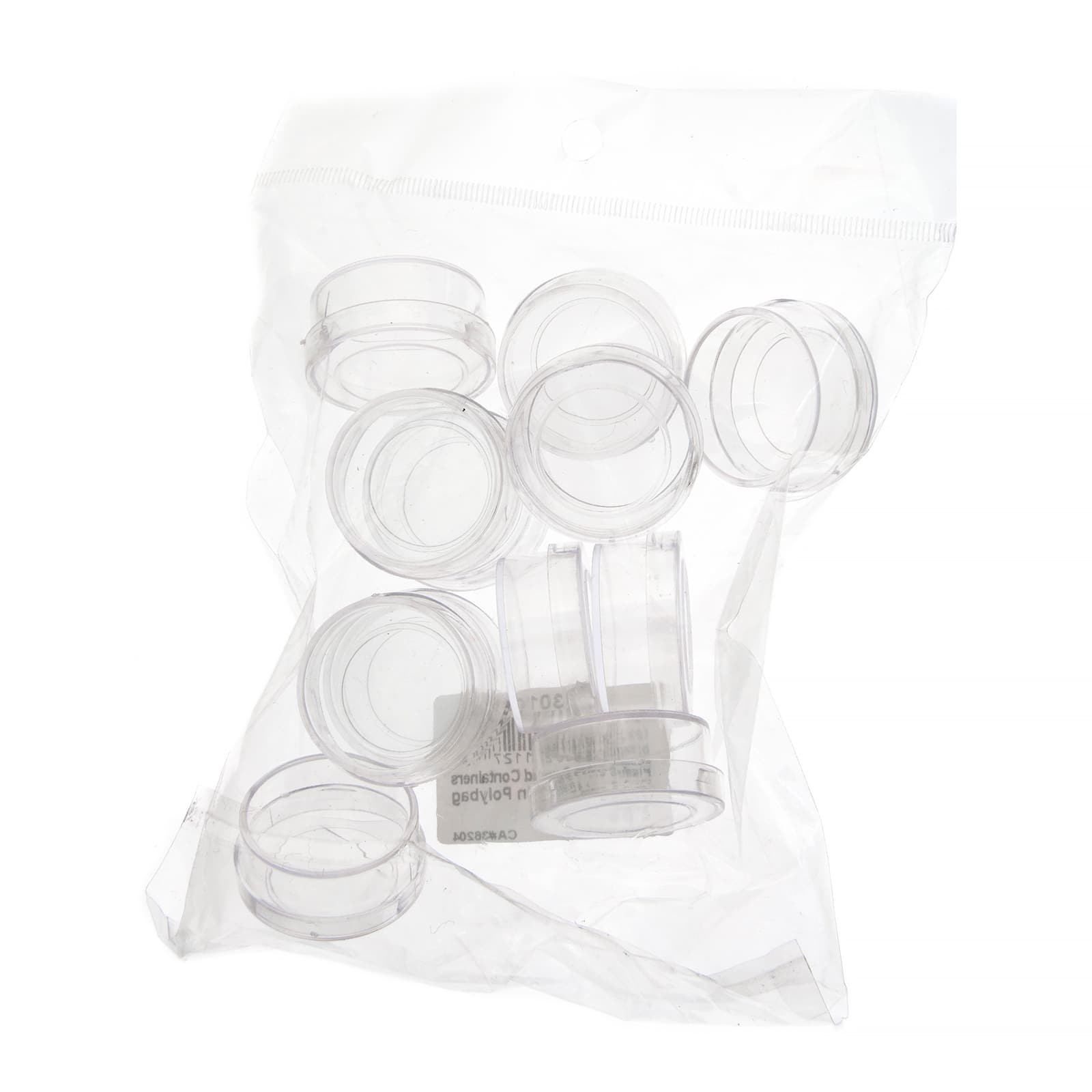 John Bead Mini Clear Plastic Round Containers, 12ct.