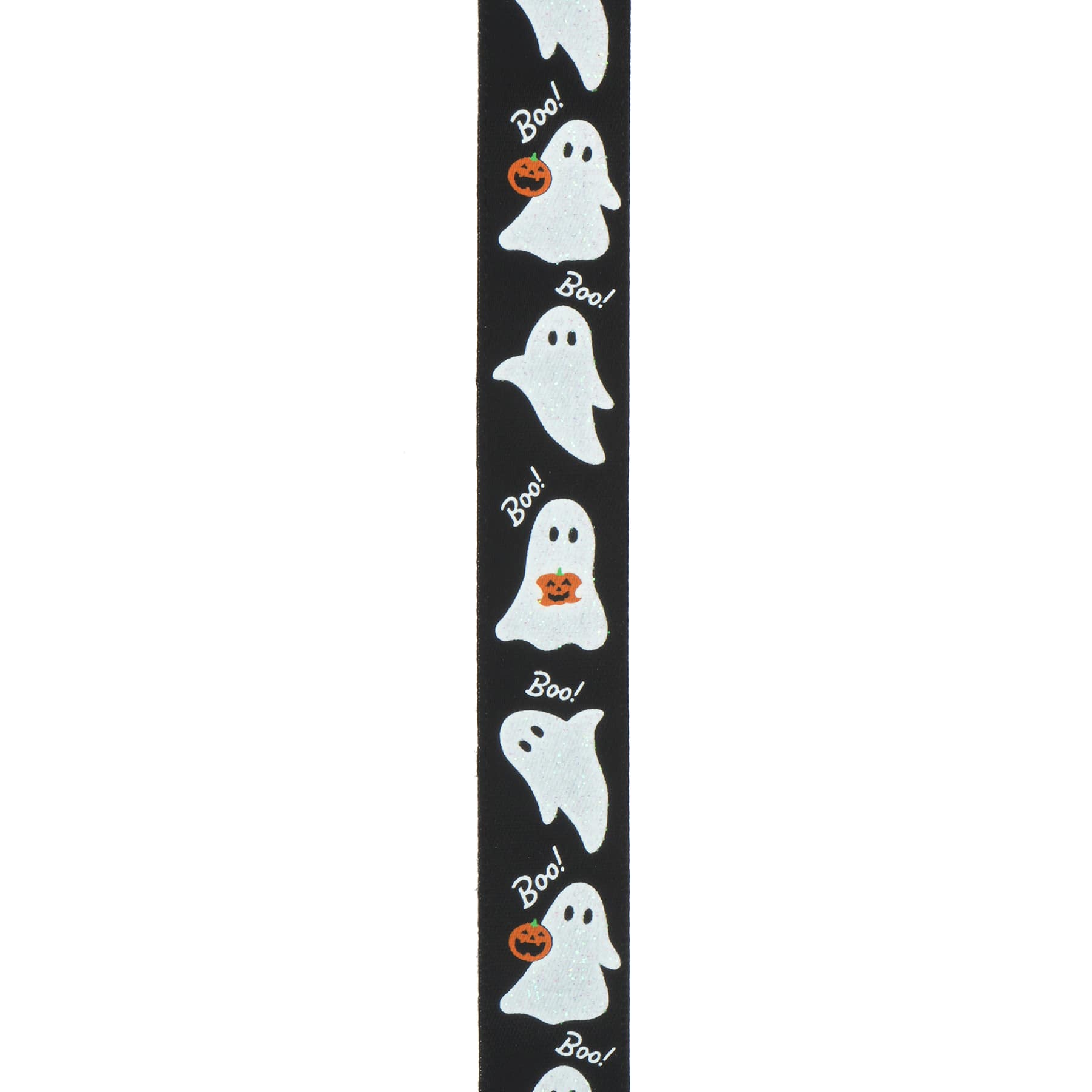 5/8&#x22; x 4yd. Black Ghosts Ribbon by Celebrate It&#xAE; Halloween