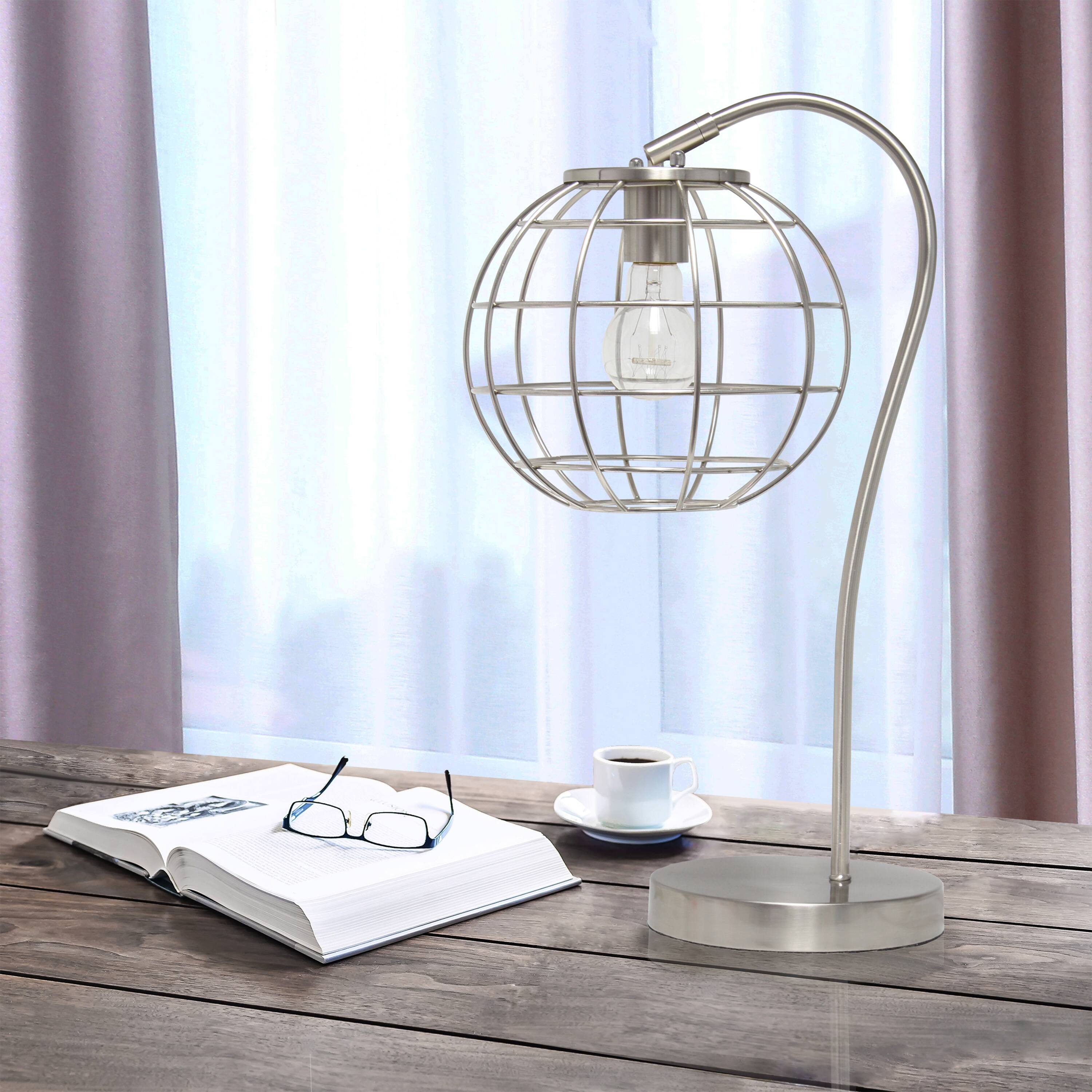 Lalia Home 20&#x22; Arched Metal Cage Table Lamp