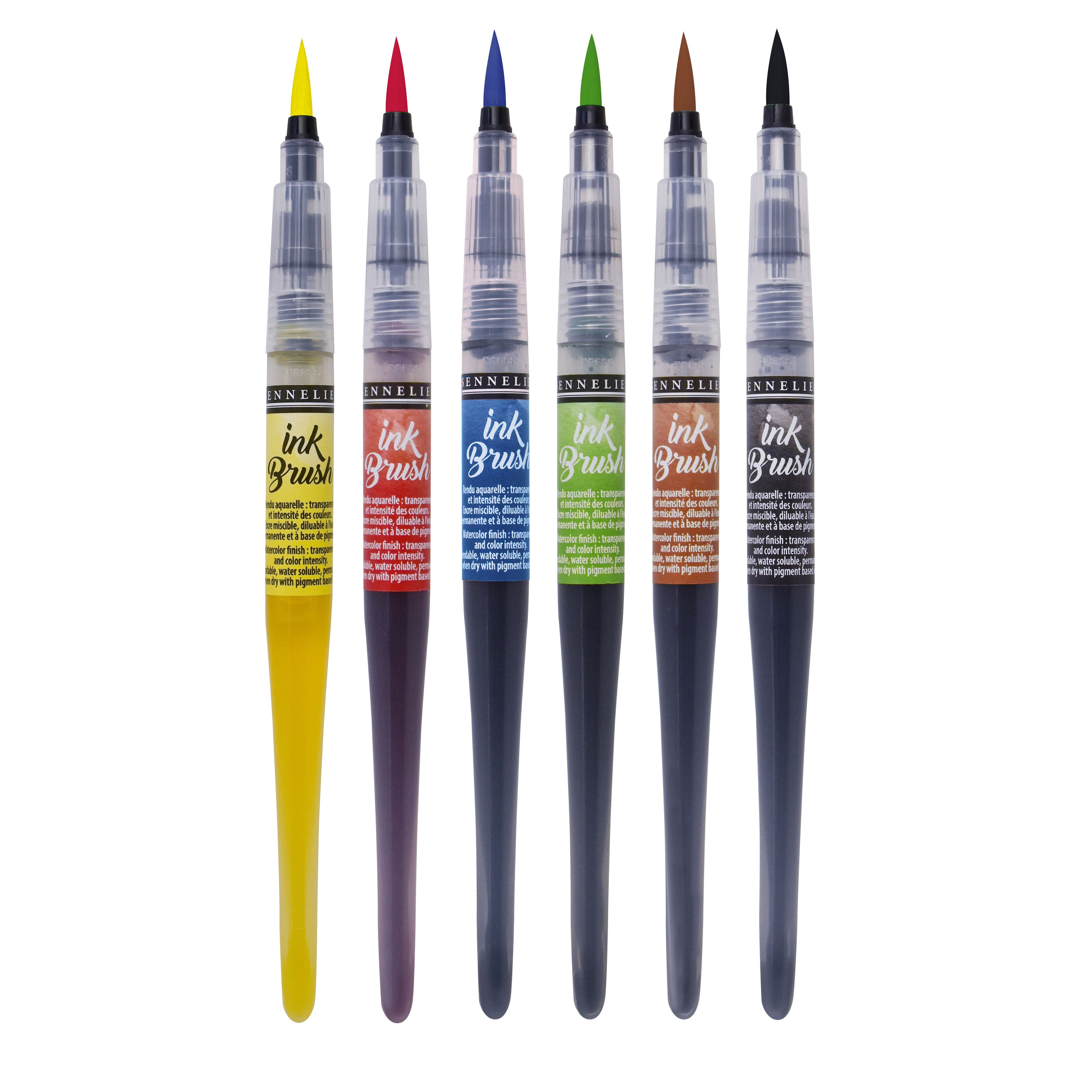 Sennelier Ink Brush Basic 6-Color Pen Set