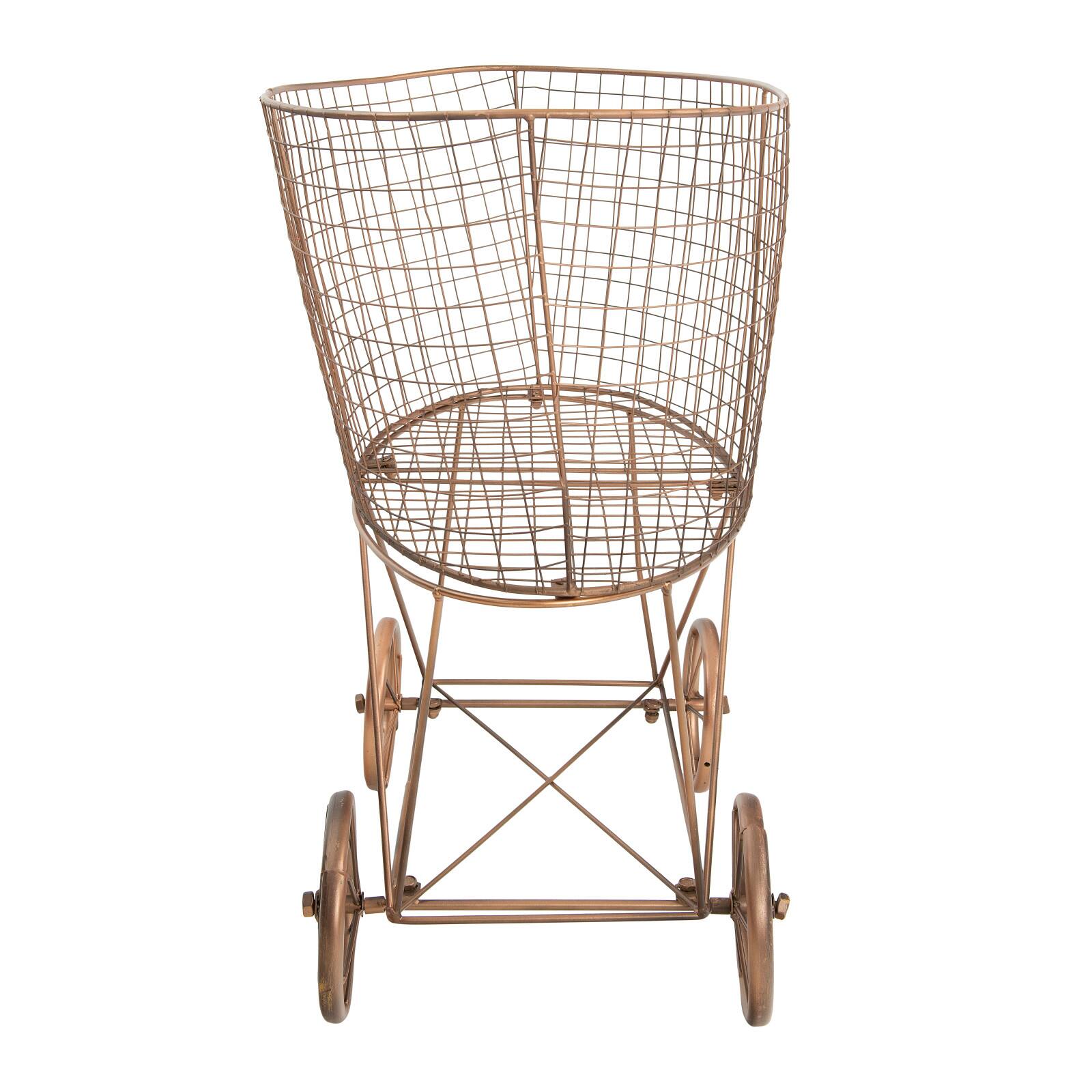 Hello Honey® 27" Vintage Reproduction Metal Laundry Basket on Wheels