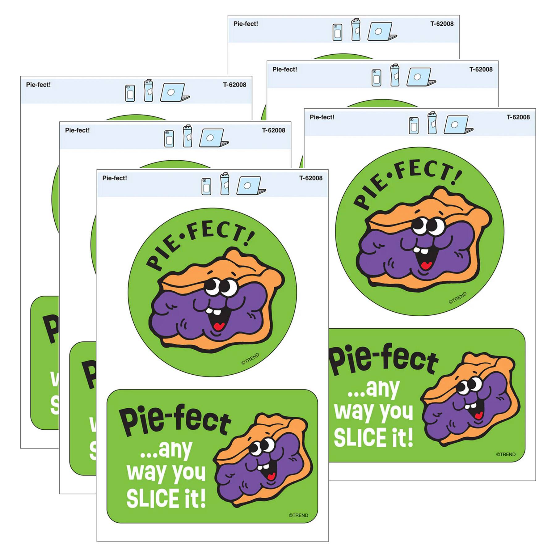 TREND Enterprises® Pie-fect! Vinyl Stickers, 2 Per Pack, 6 Packs