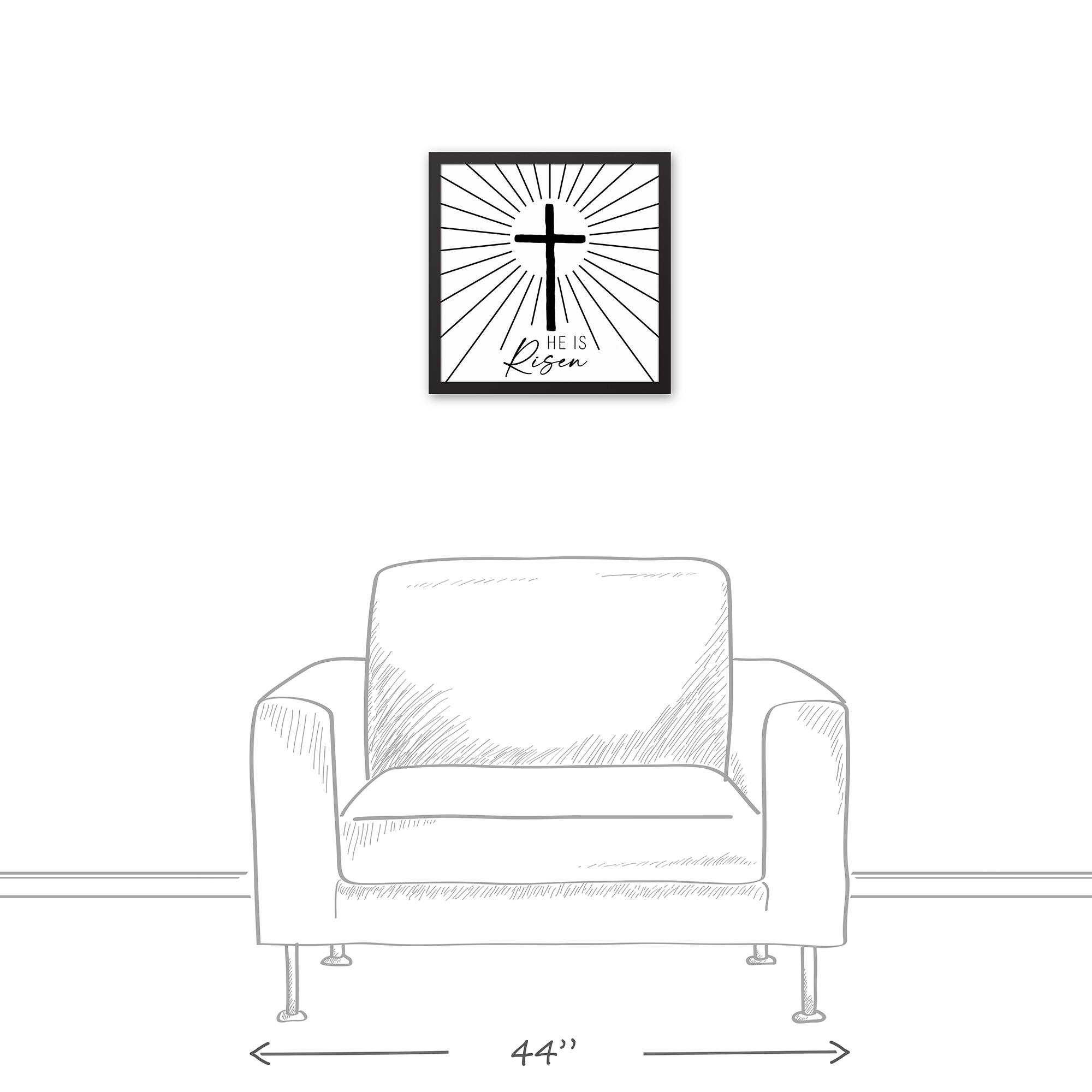 He is Risen Black Framed Canvas