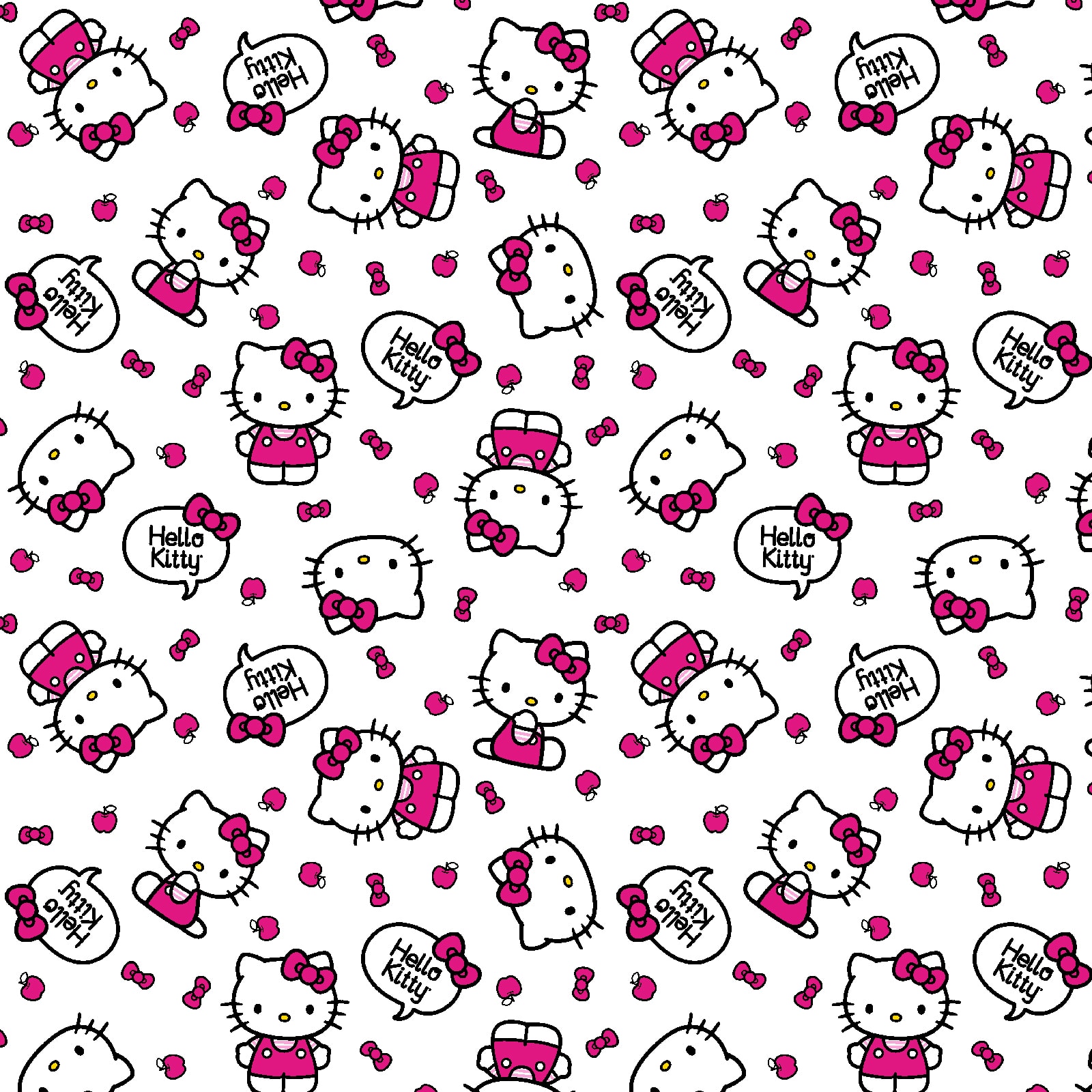 Sanrio® Hello Kitty White Hello Kitty Toss Cotton Fabric