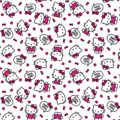 Sanrio® Hello Kitty White Hello Kitty Toss Cotton Fabric | Michaels