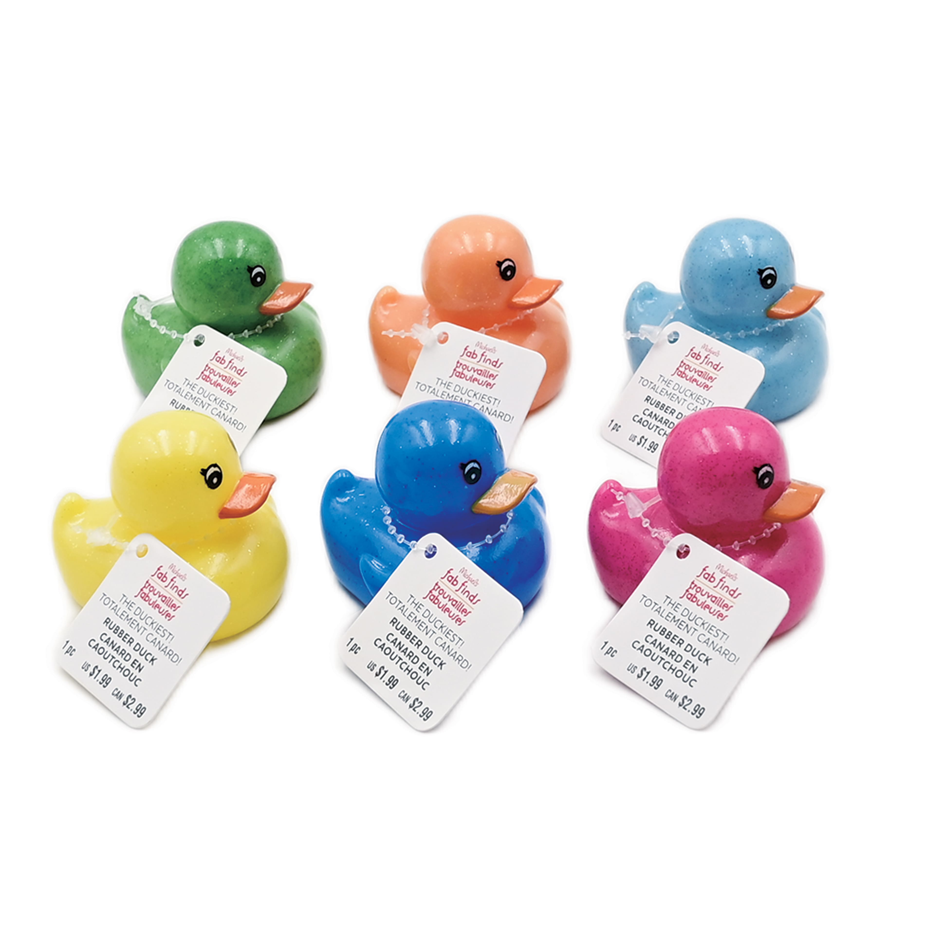 Assorted 2&#x22; Glitter Rubber Duck, 1pc. by Fab Finds