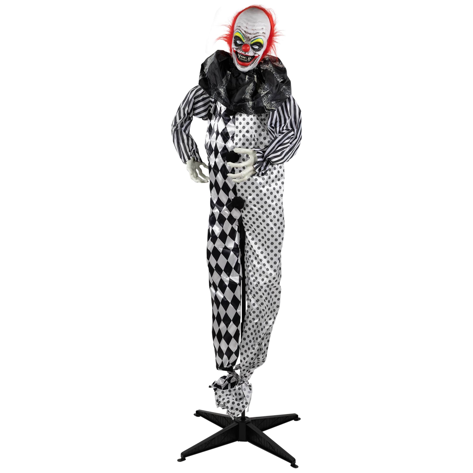 5.5ft. Animated Standing Clown with Glowing Eyes Halloween Decoration