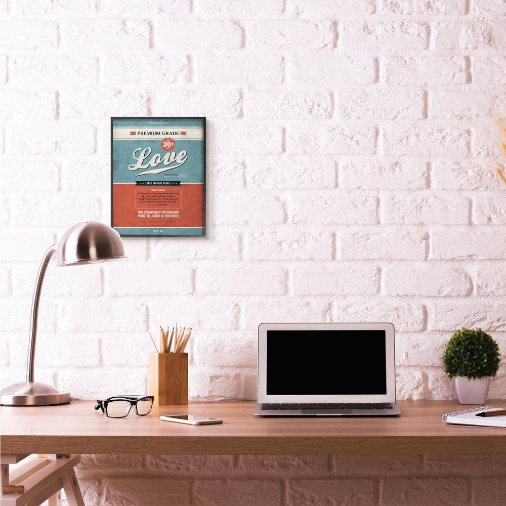 Stupell Industries Premium Grade Love Wall Art in Black Frame