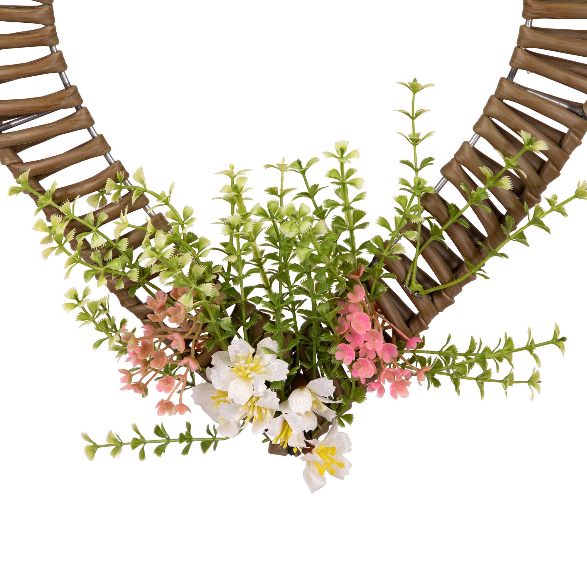 12&#x22; Hanging Wrapped Floral Heart Decoration