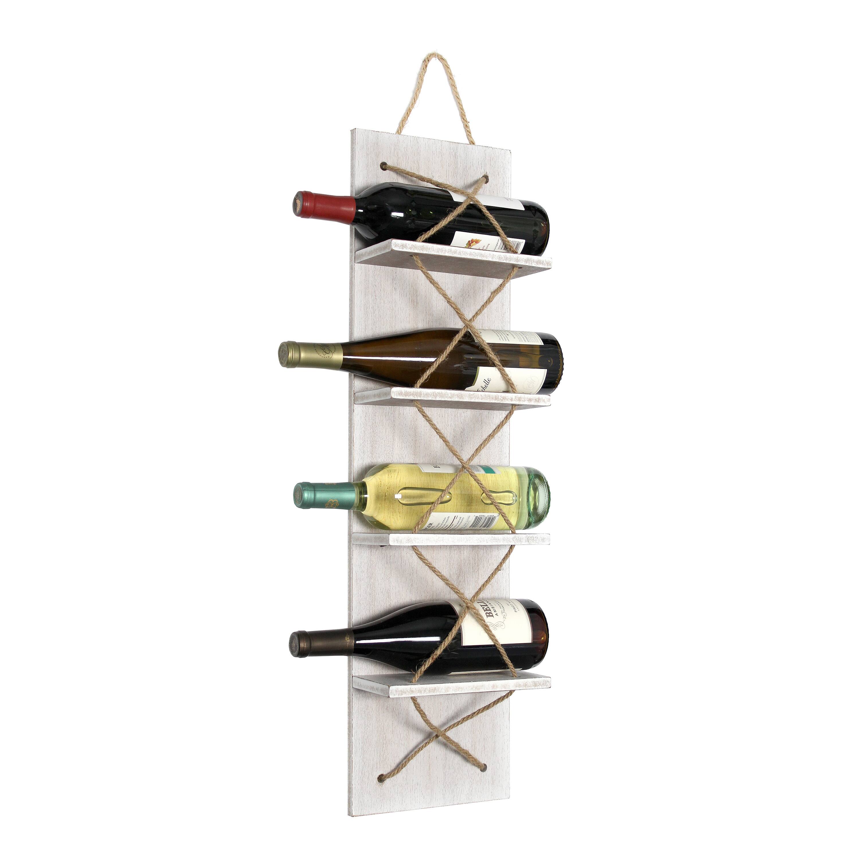 Elegant Designs 4 Bottle Vertical Wall Mounted Wine Rack
