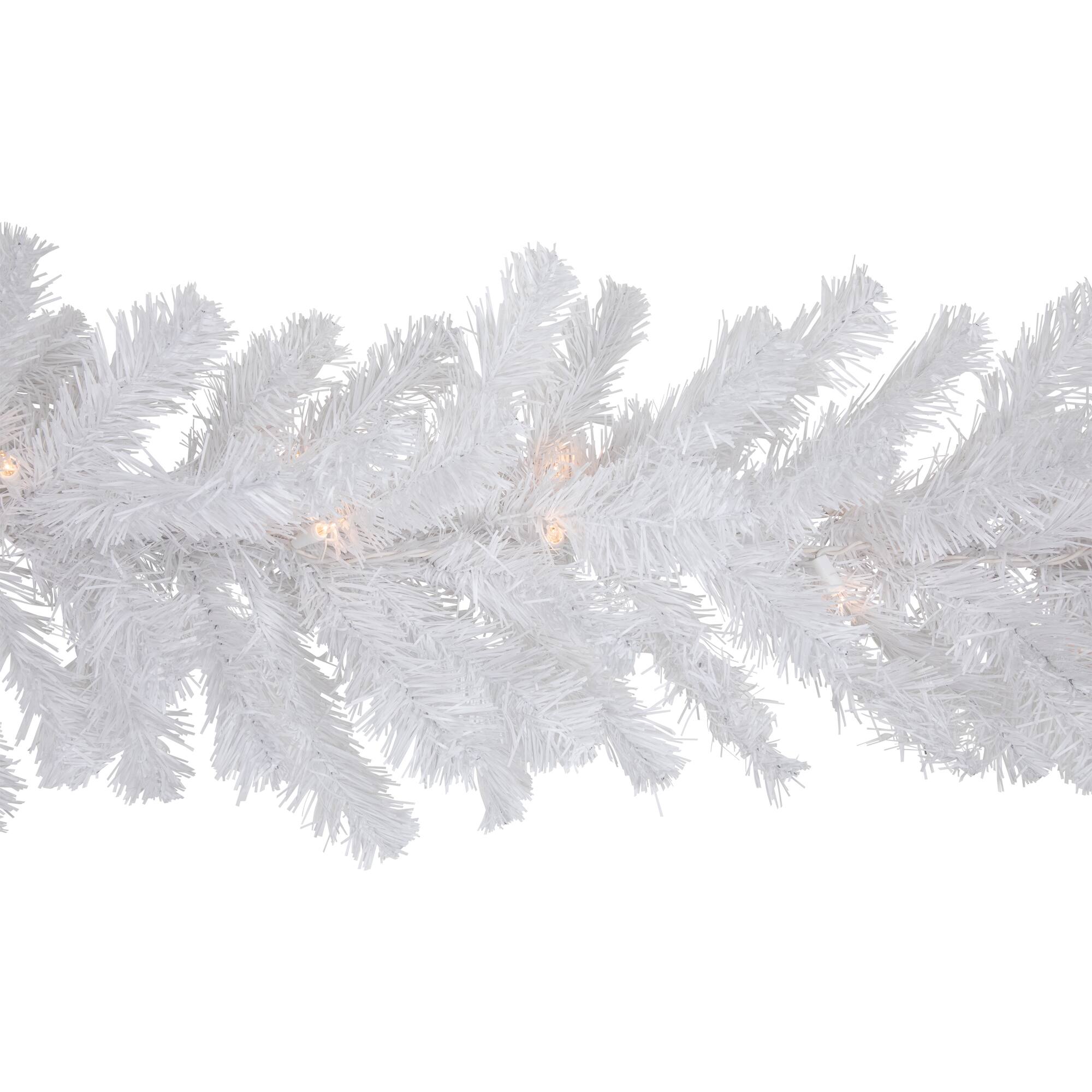 9ft. Clear Lighted Snow White Garland