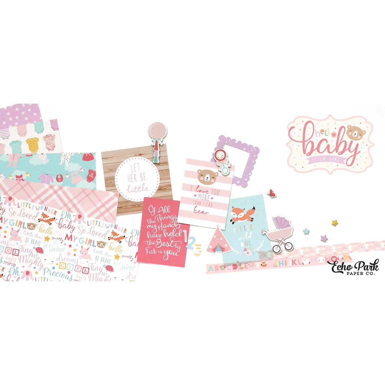 Echo Park&#x2122; Hello Baby Girl Collection Kit, 12&#x22; x 12&#x22;