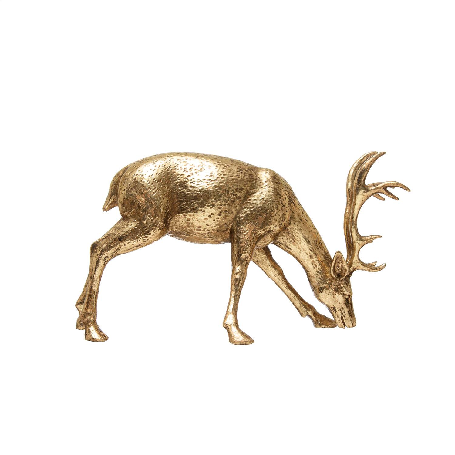 Hello Honey® 13" Decorative Gold Bowing Deer Figurine
