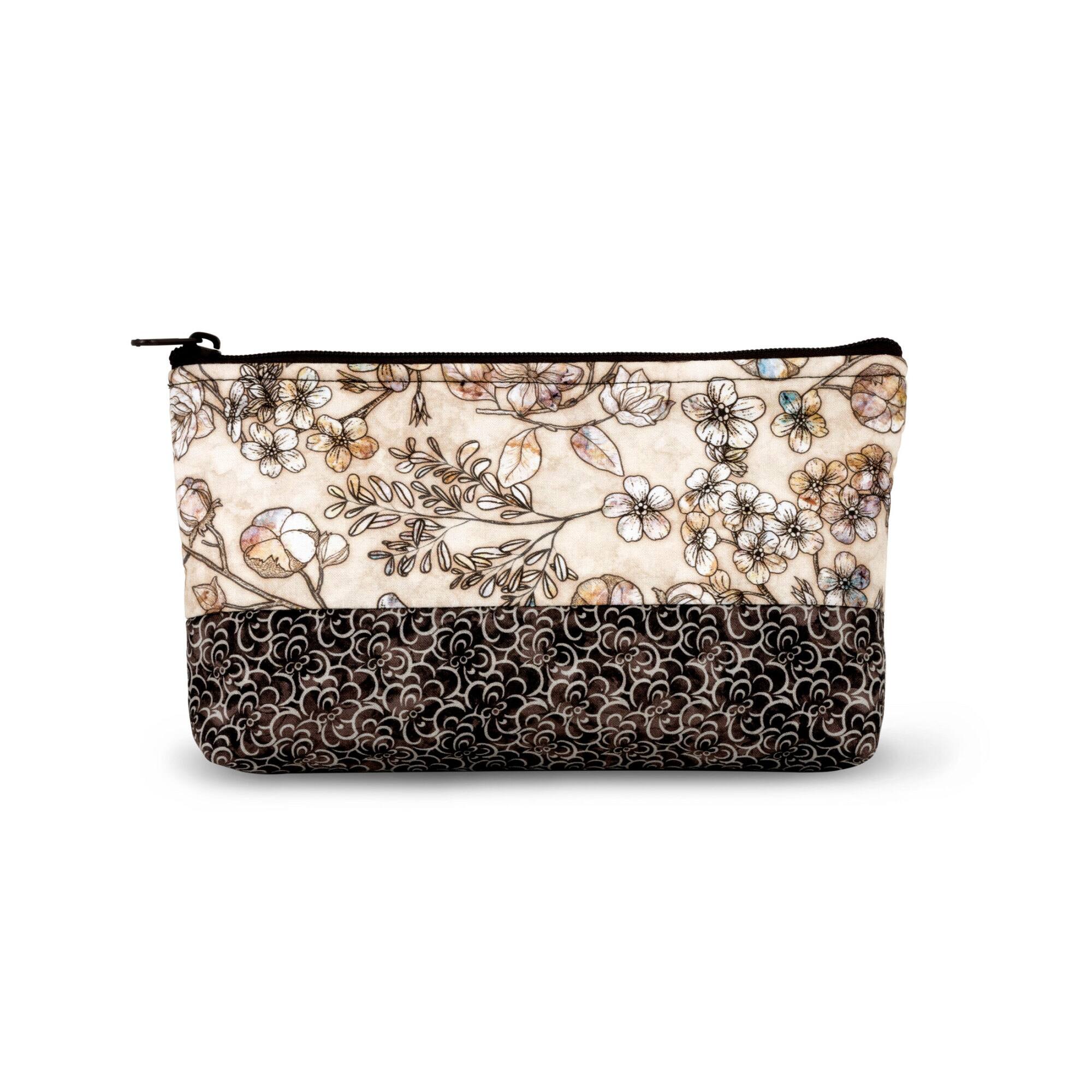 Dritz&#xAE; Neutral Floral Medium Rectangular Sewing Basket With Zippered Case