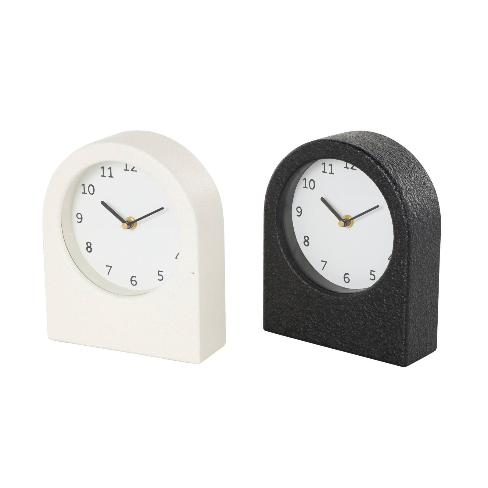 8.75" Textured Decorative Clock with Gold Accents Set