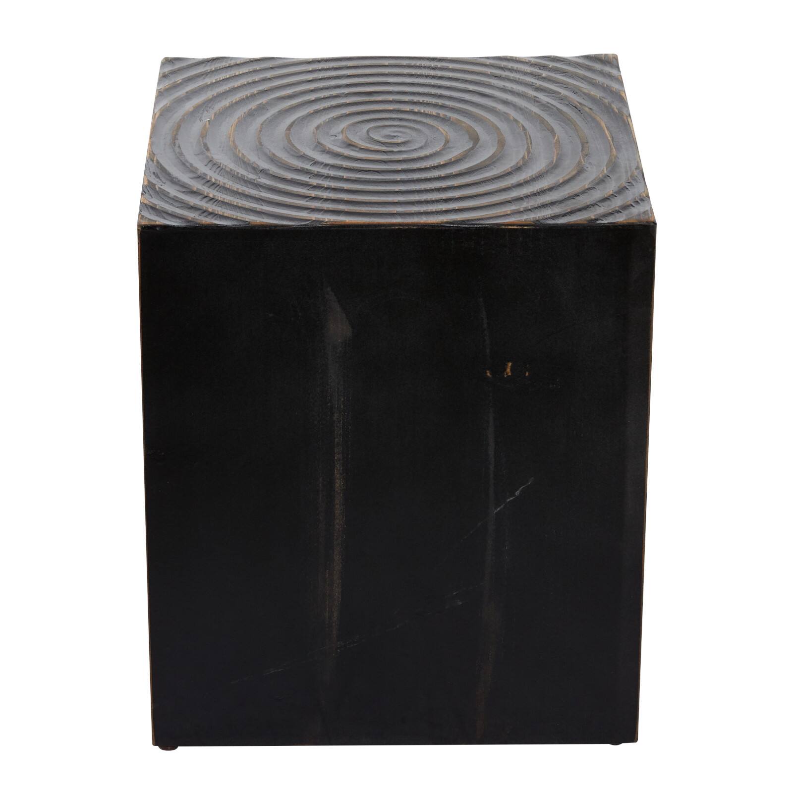19" Black Rustic Wood Accent Table