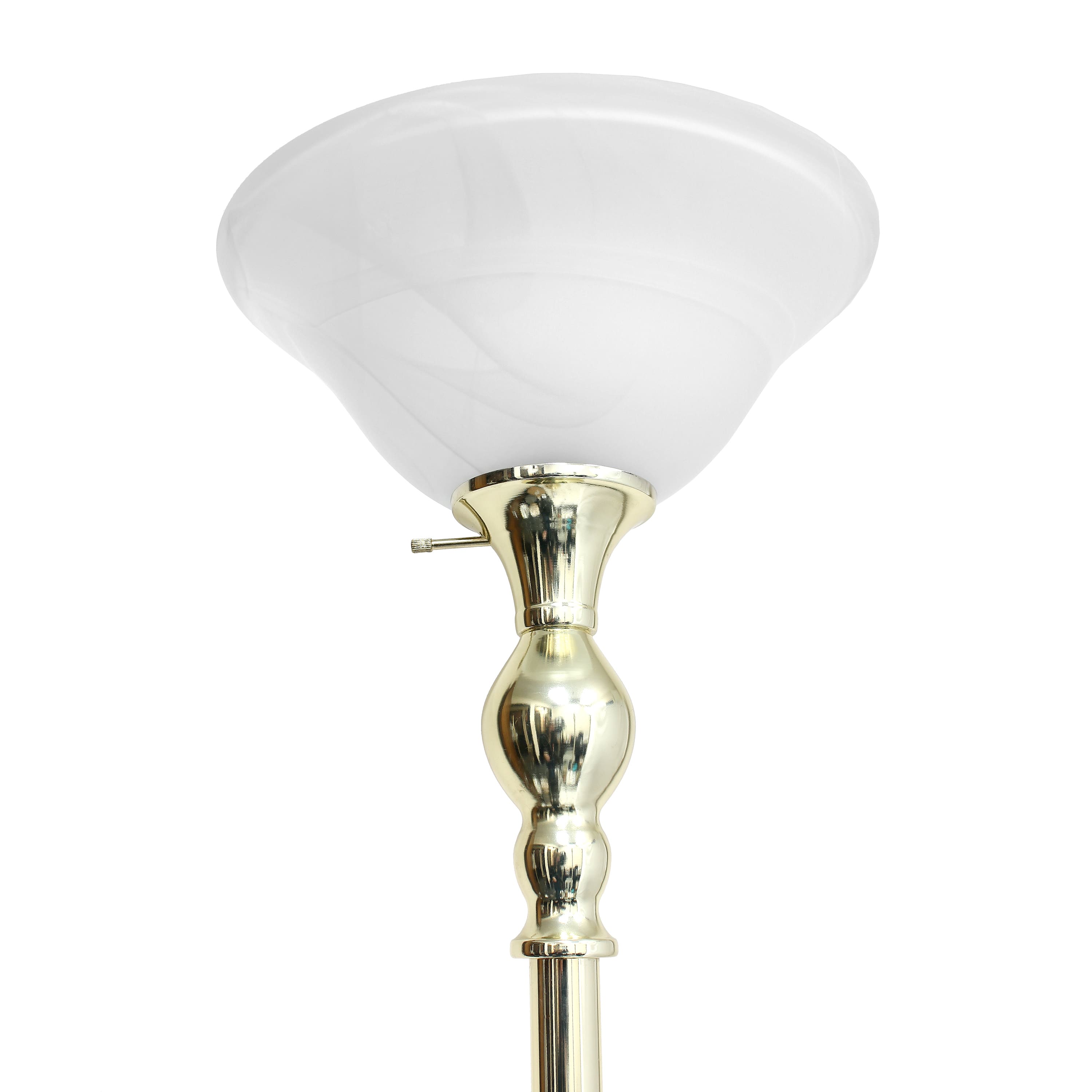 Lalia Home 6ft. Torchiere Floor Lamp with Marbleized Shade
