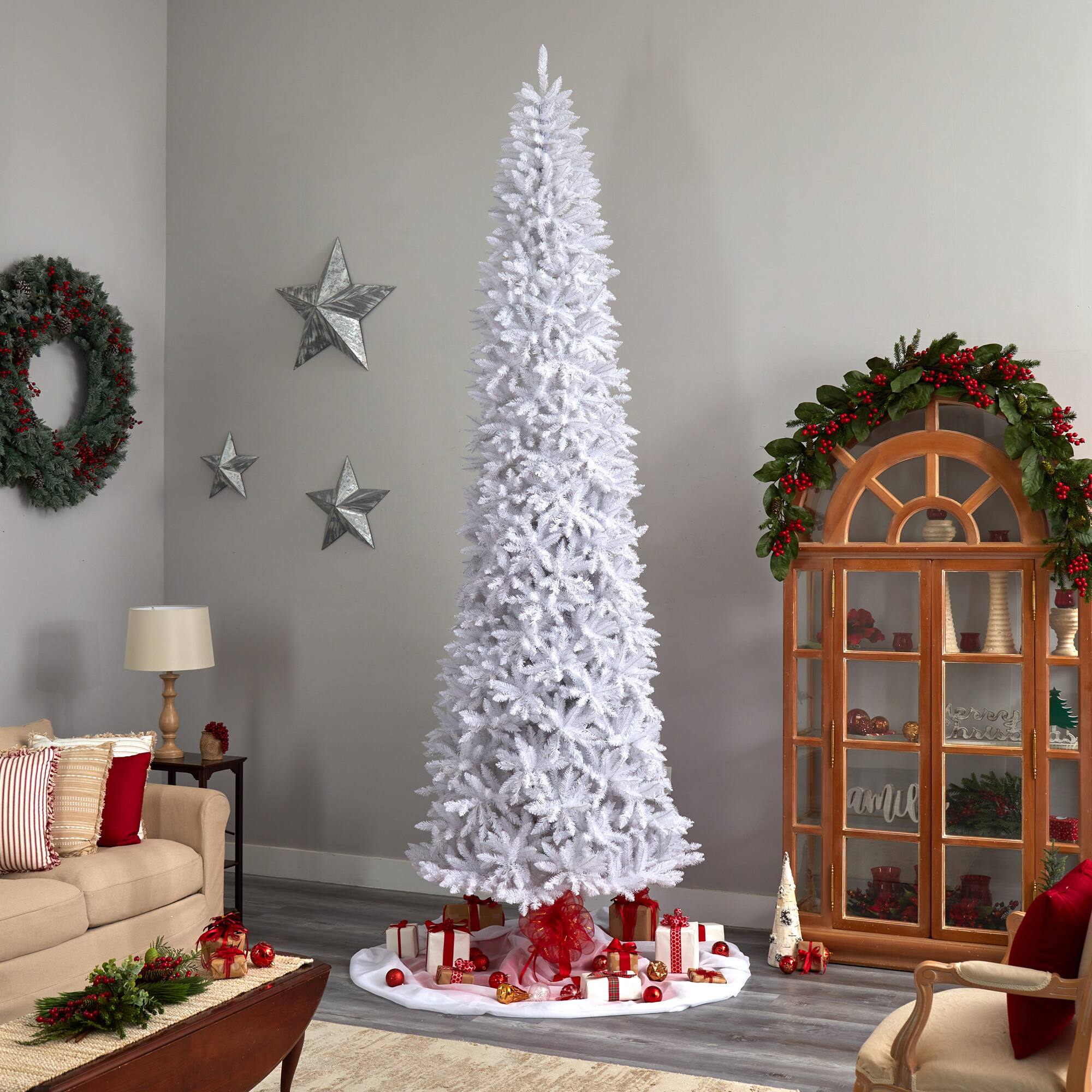 12ft. Unlit Slim White Artificial Christmas Tree