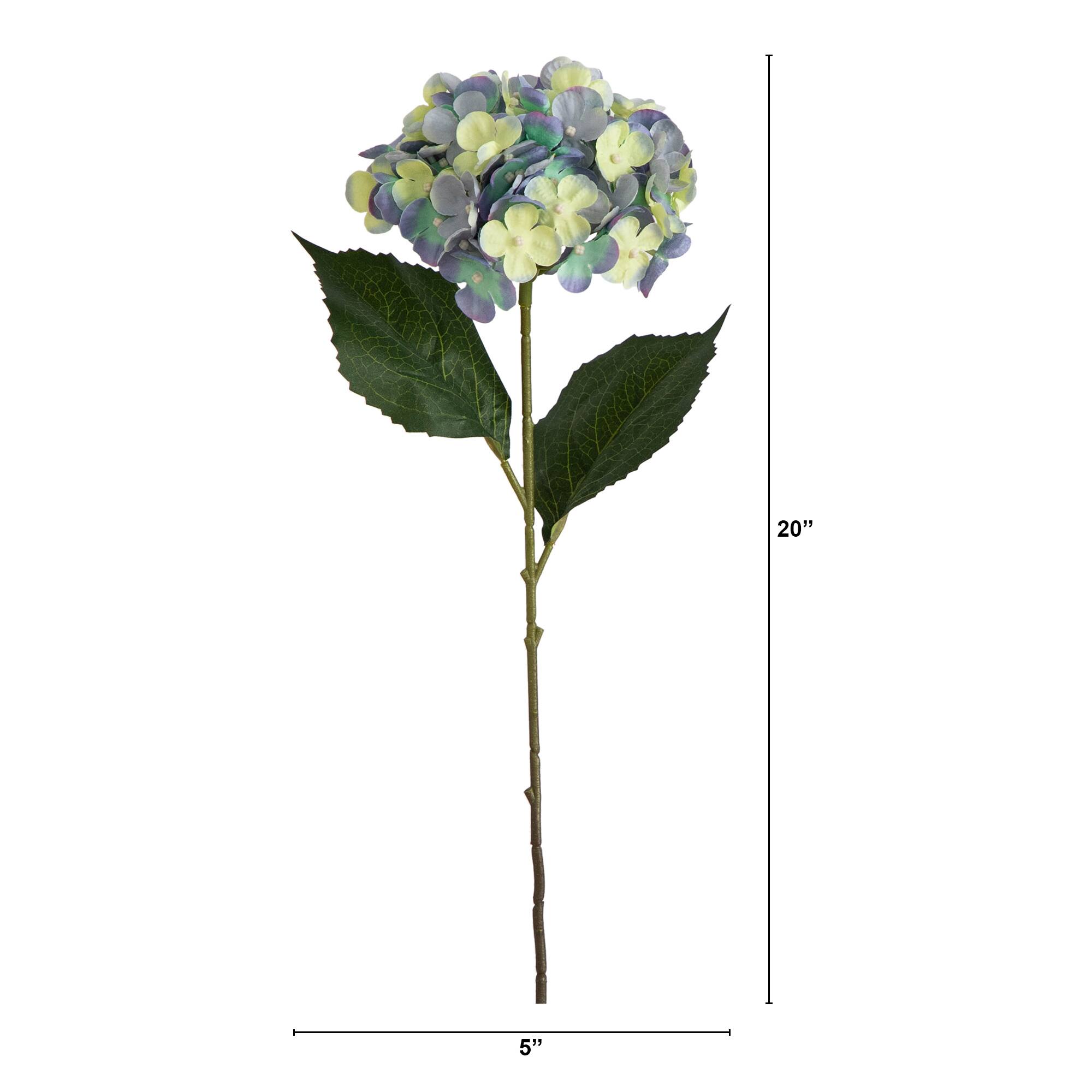 20&#x22; Blue Hydrangea Flower Stems, 3ct.