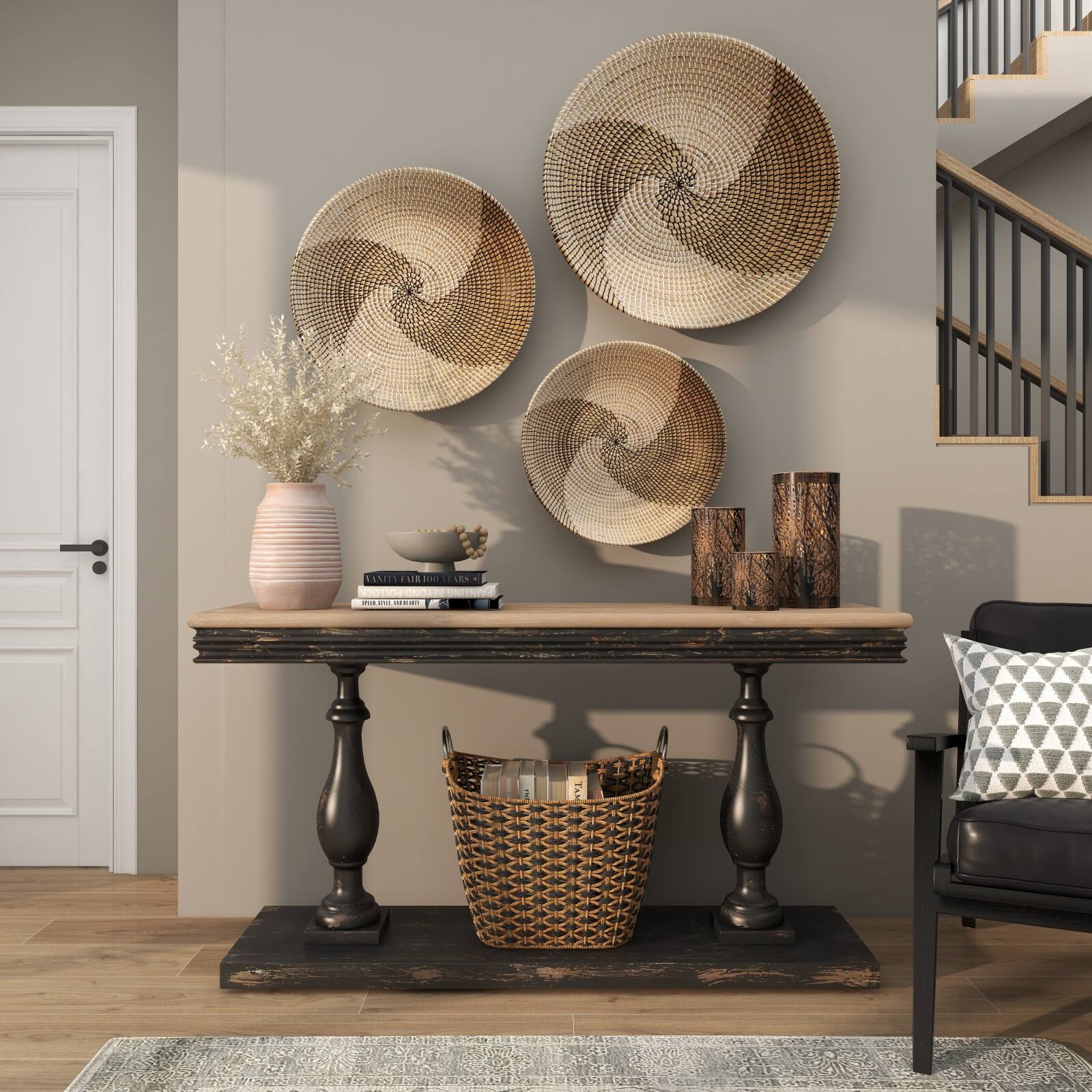 11" Pink Ceramic Whitewashed Ribbed Vase