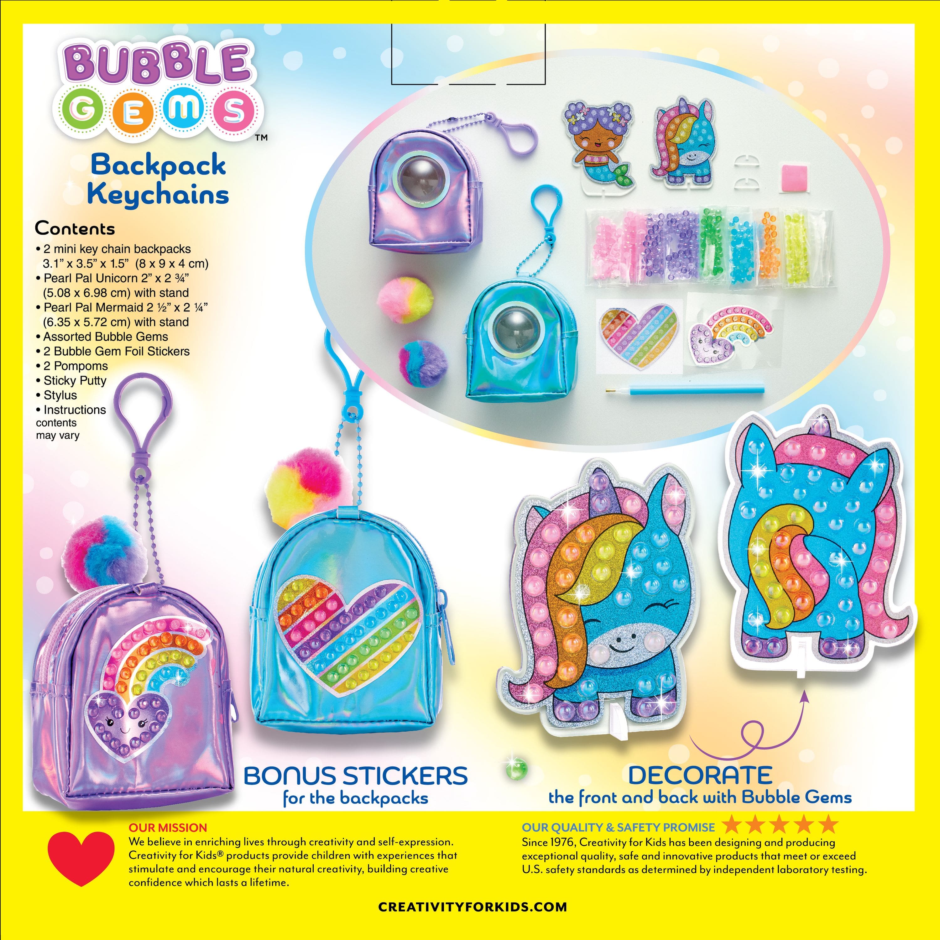 Creativity for Kids&#xAE; Bubble Gems&#x2122; Backpack Keychains Kit