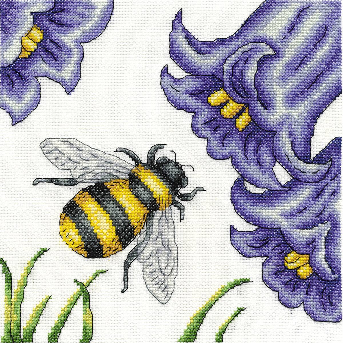 DMC&#xAE; Bees &#x26; Bluebells Counted Cross Stitch Kit