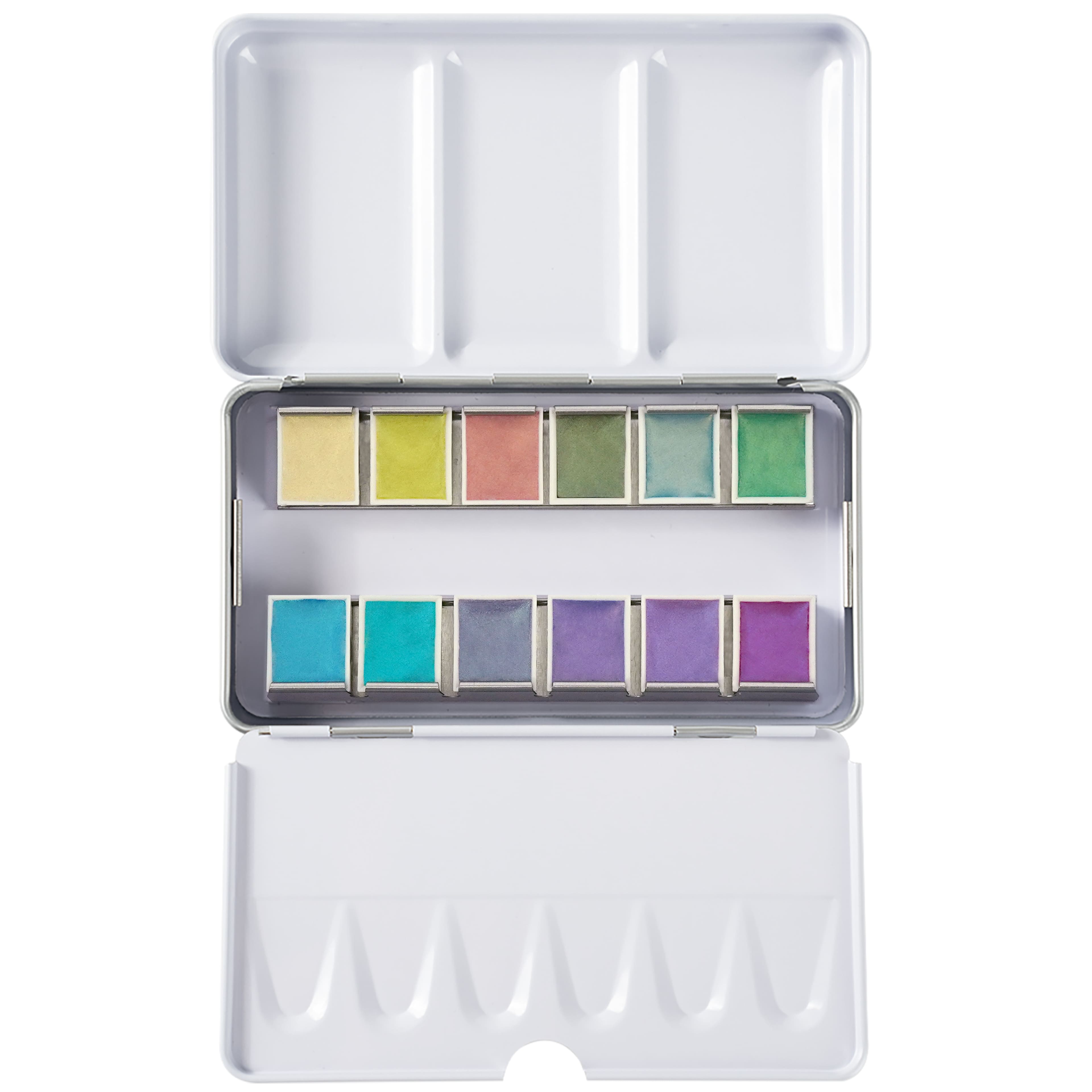 6 Pack: 12 Half Pans Iridescent Watercolor Set by Artist's Loft™