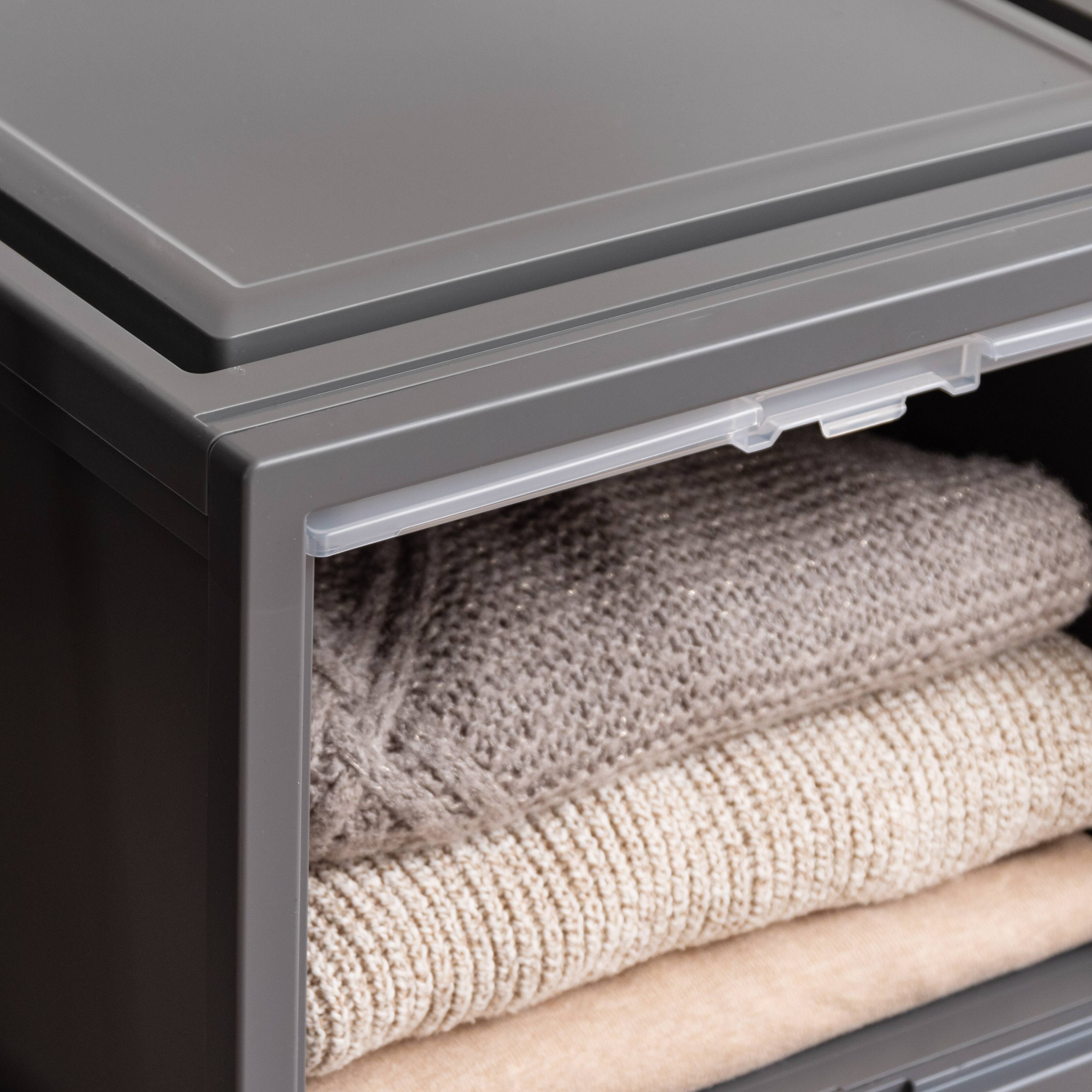 IRIS&#xAE; Gray Storage Bin with Sliding Door