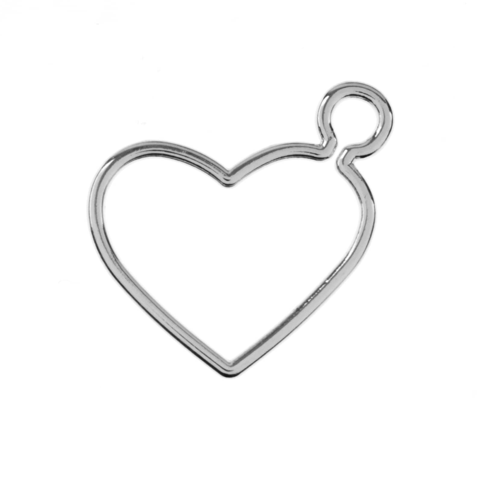 John Bead 25mm Silver Heart Side Link Beadwork Pendants, 6ct.