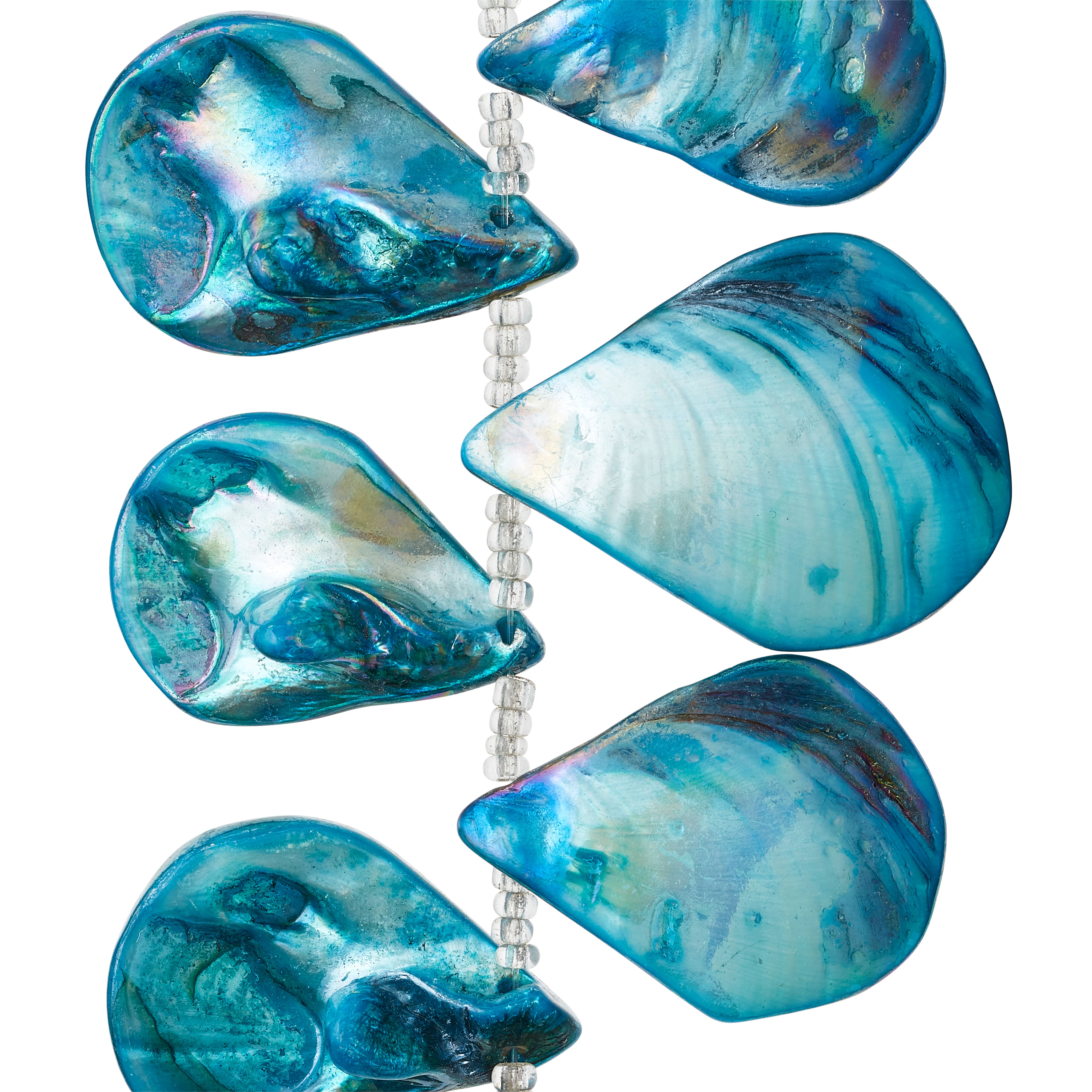 12 Pack: Teal Shell Teardrop Beads, 34mm by Bead Landing&#x2122;