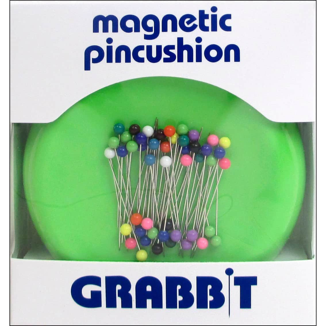 Grabbit Round Plastic Magnetic Pin Holder With 50 Color Ball Pins