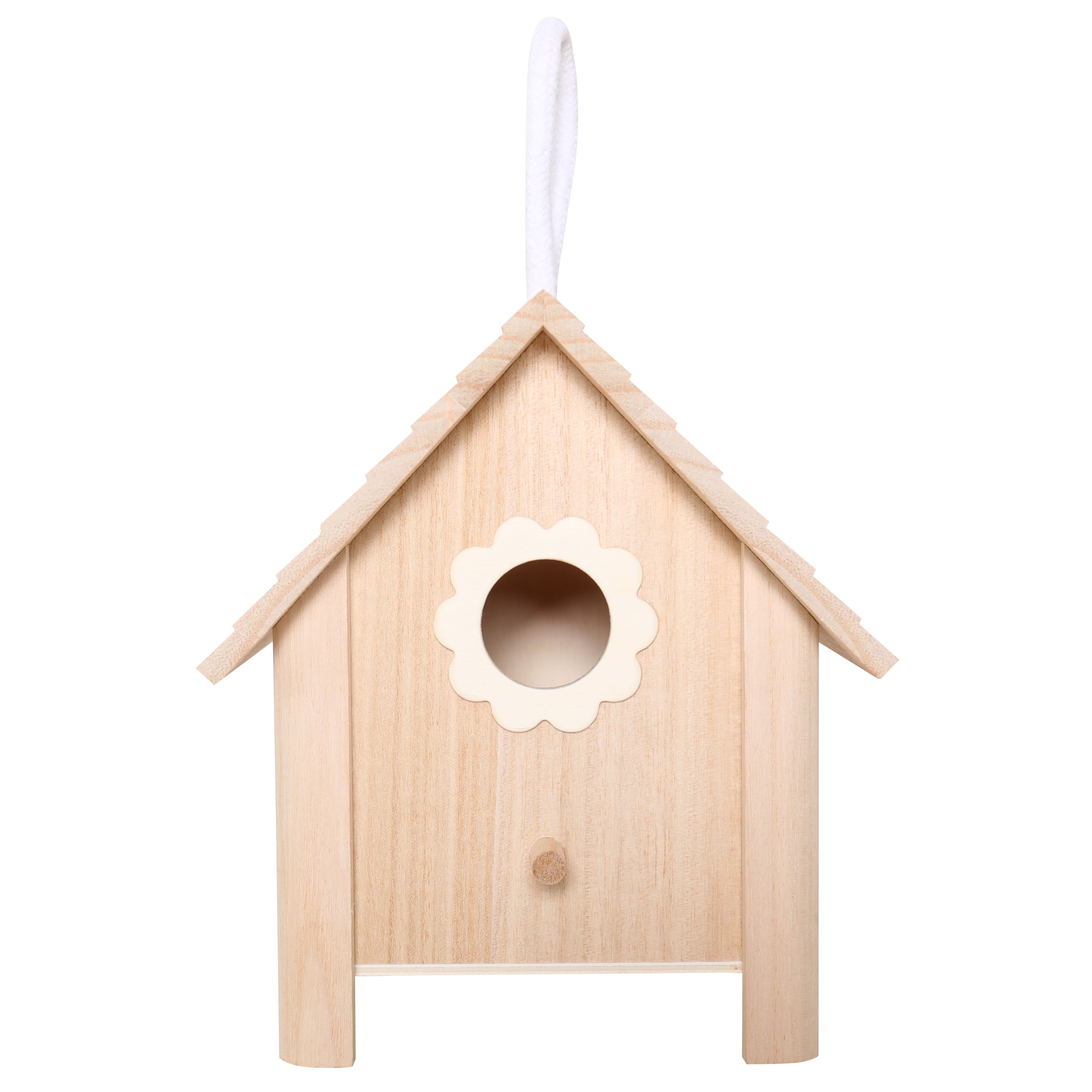 7&#x22; Unfinished Wood Flower Birdhouse by Make Market&#xAE;