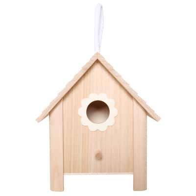 7" Unfinished Wood Flower Birdhouse by Make Market®