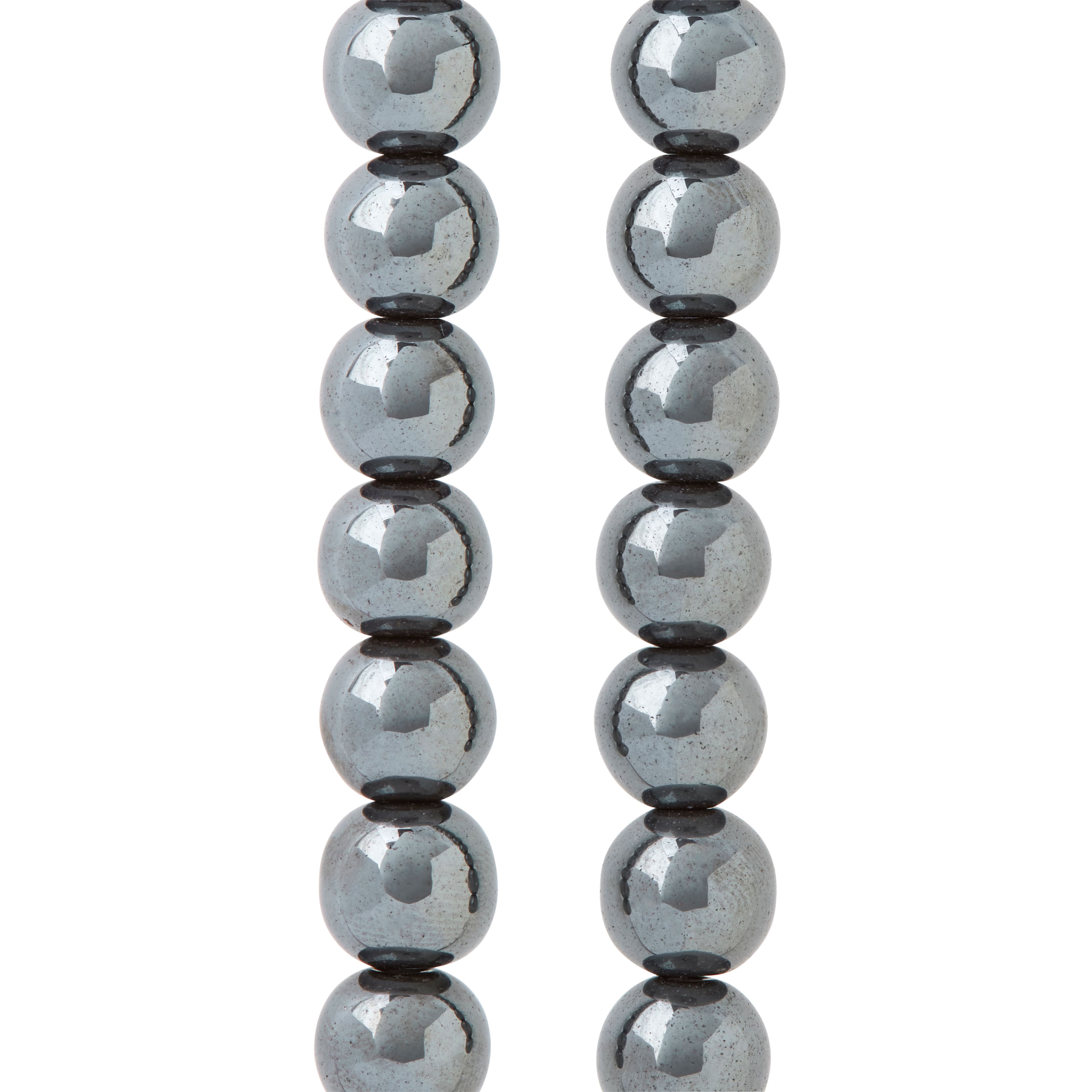 12 Pack: Gray Hematite Stone Round Beads, 10mm by Bead Landing™