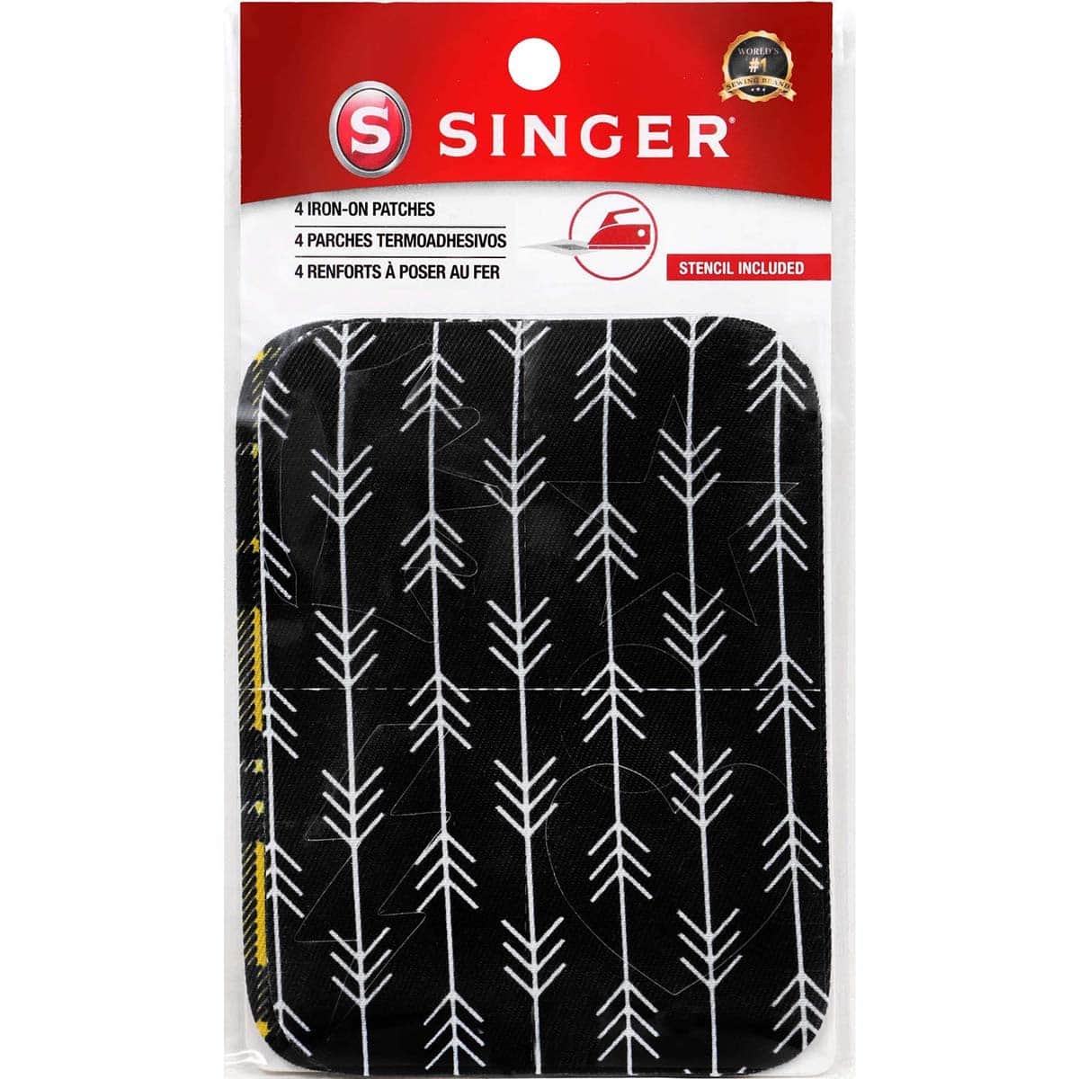 SINGER&#xAE; Arrow &#x26; Plaid Iron-on Printed Twill Patches