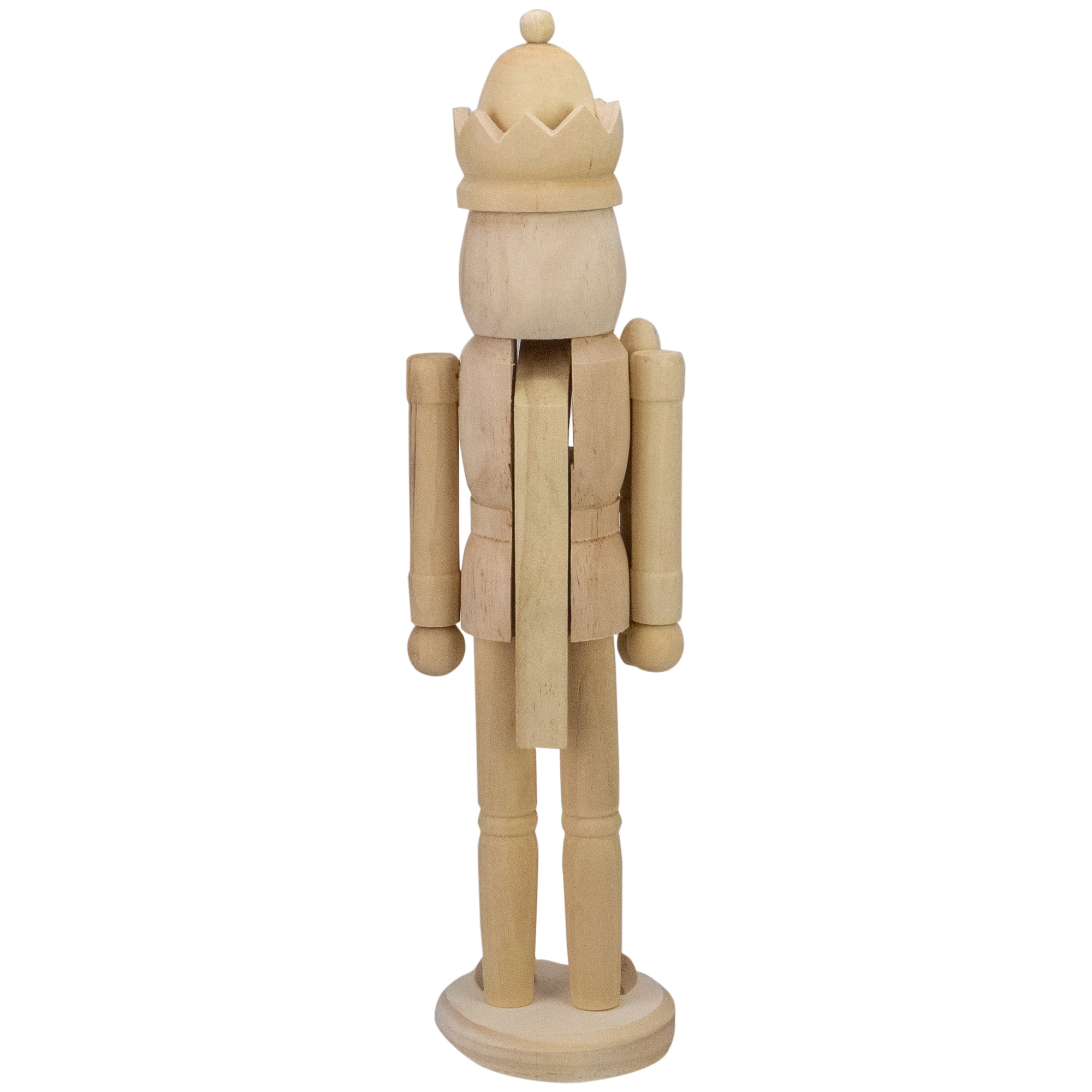 14.75&#x22; Unfinished Paintable Wooden Christmas Nutcracker with a Crown